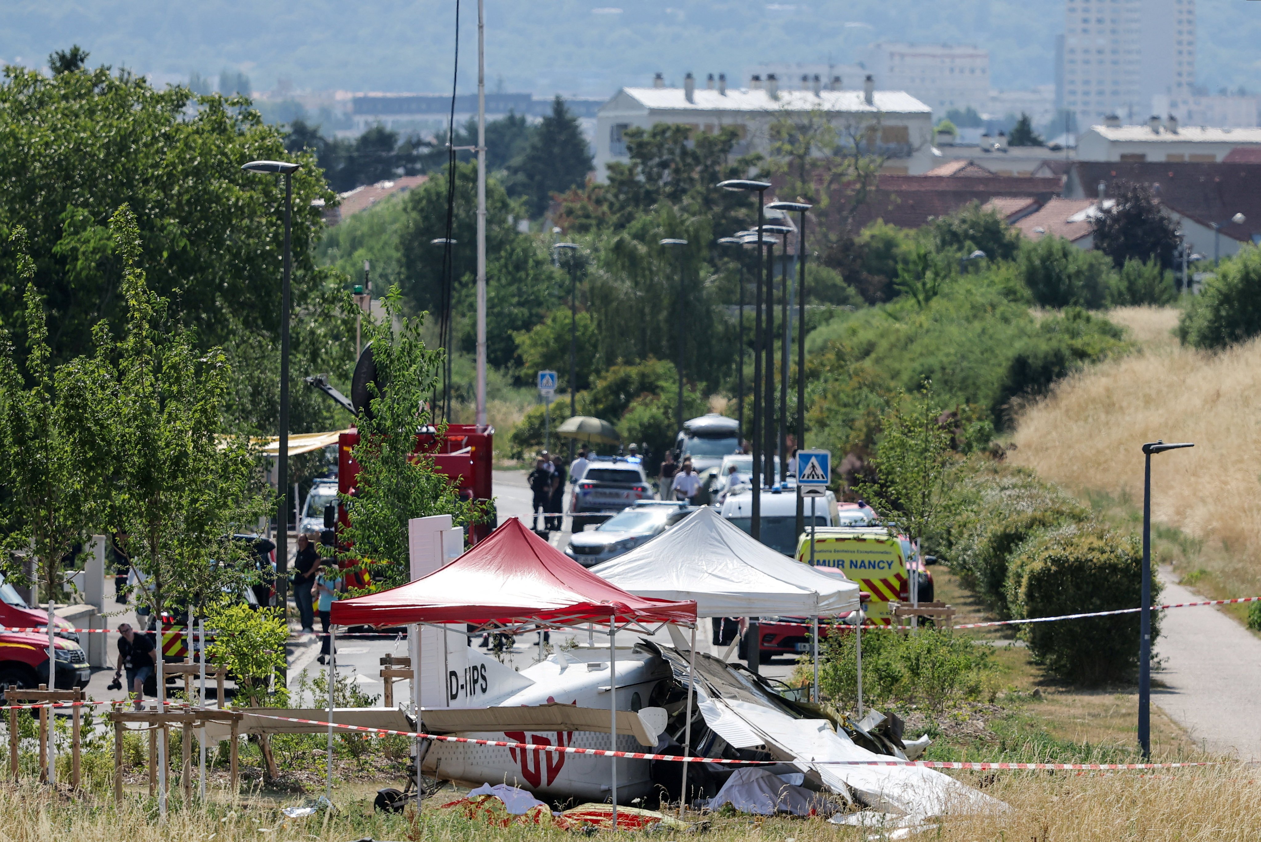 The crash scene in Tomblaine, France. Photo: Reuters