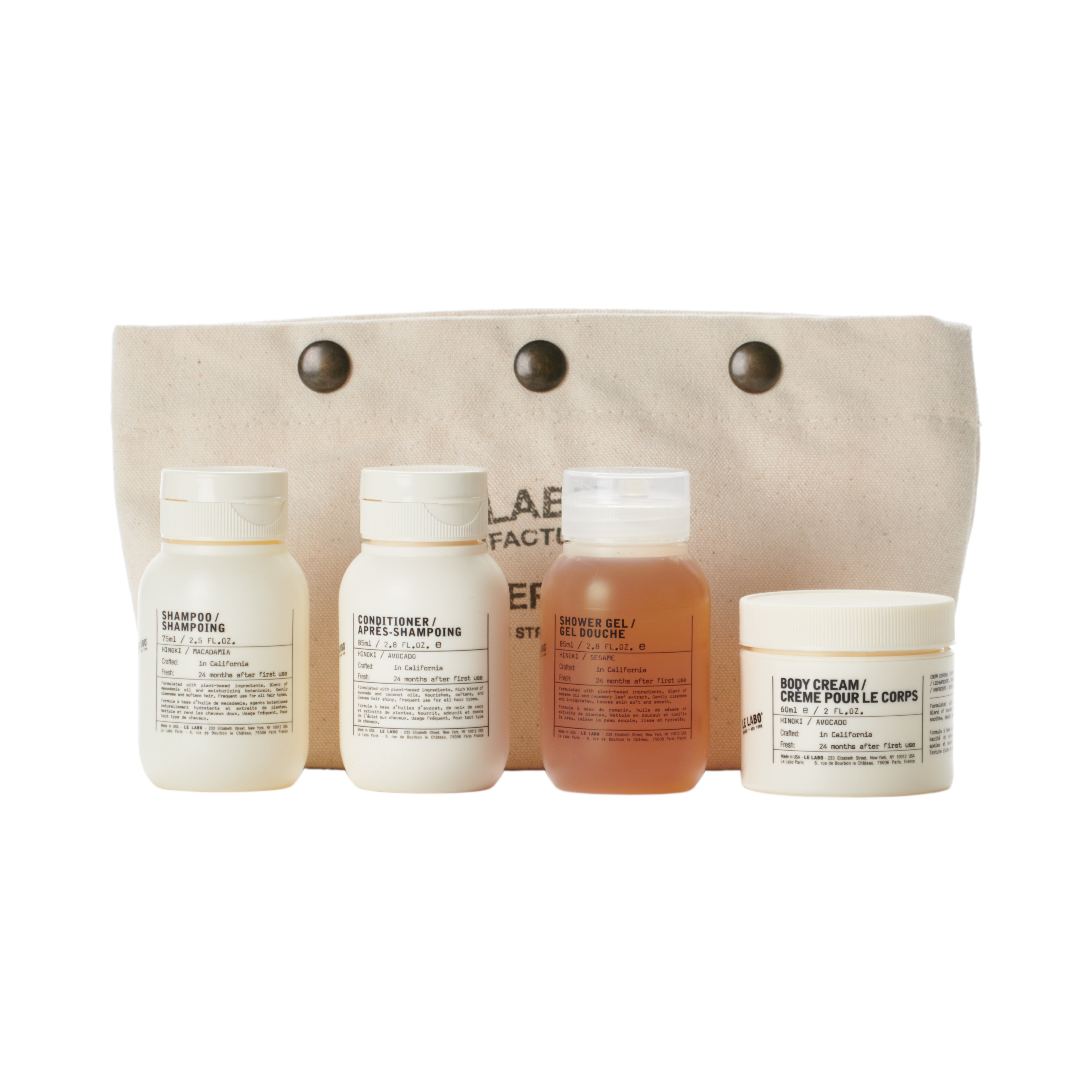 Stay perfectly groomed while on your trip with a travel set like this one from Le Labo containing all the essentials for looking good. Photo: Handout