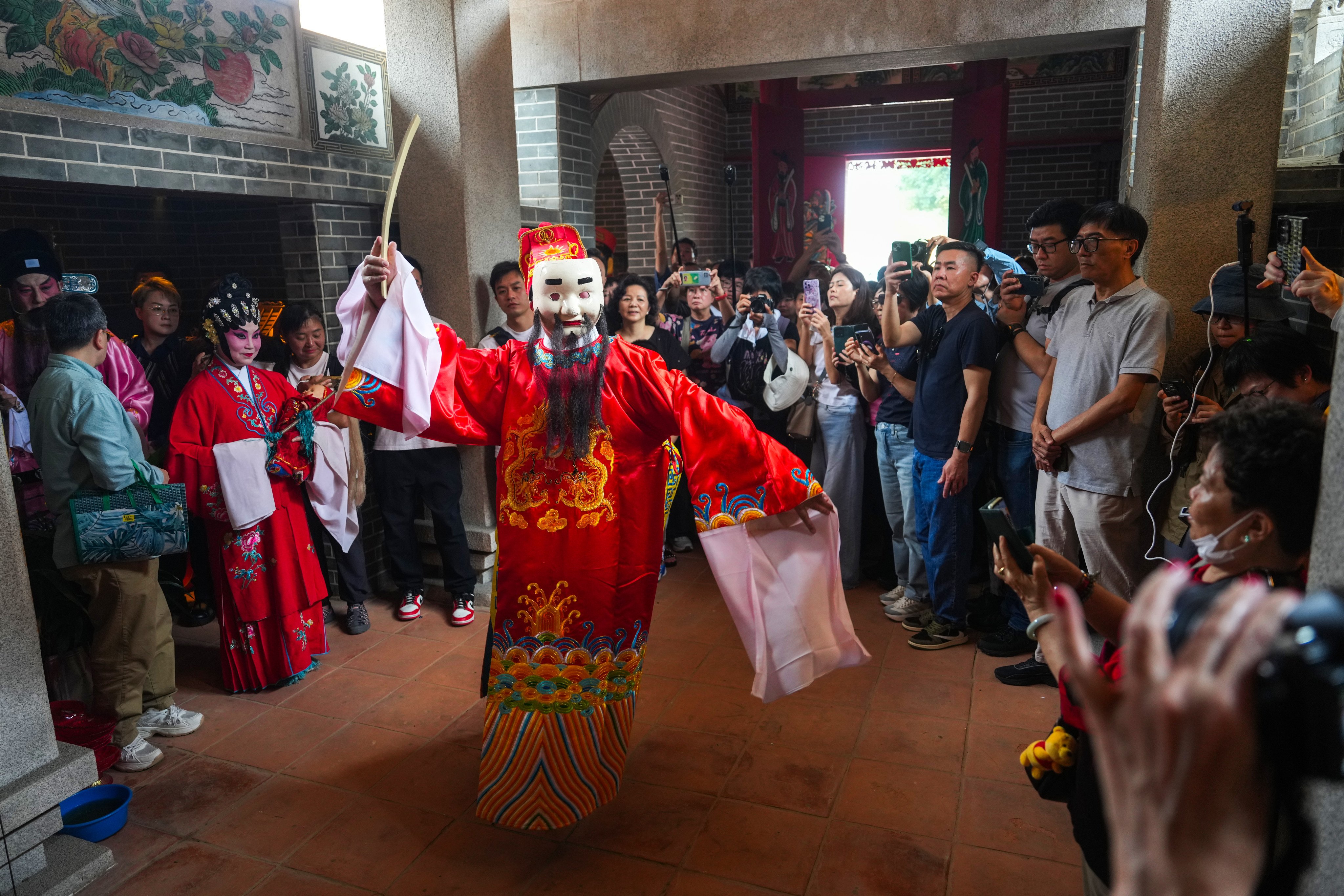 A performance at the Hung Shing Festival held in Ho Sheung Heung village in the northern New Territories. Photo: Sam Tsang