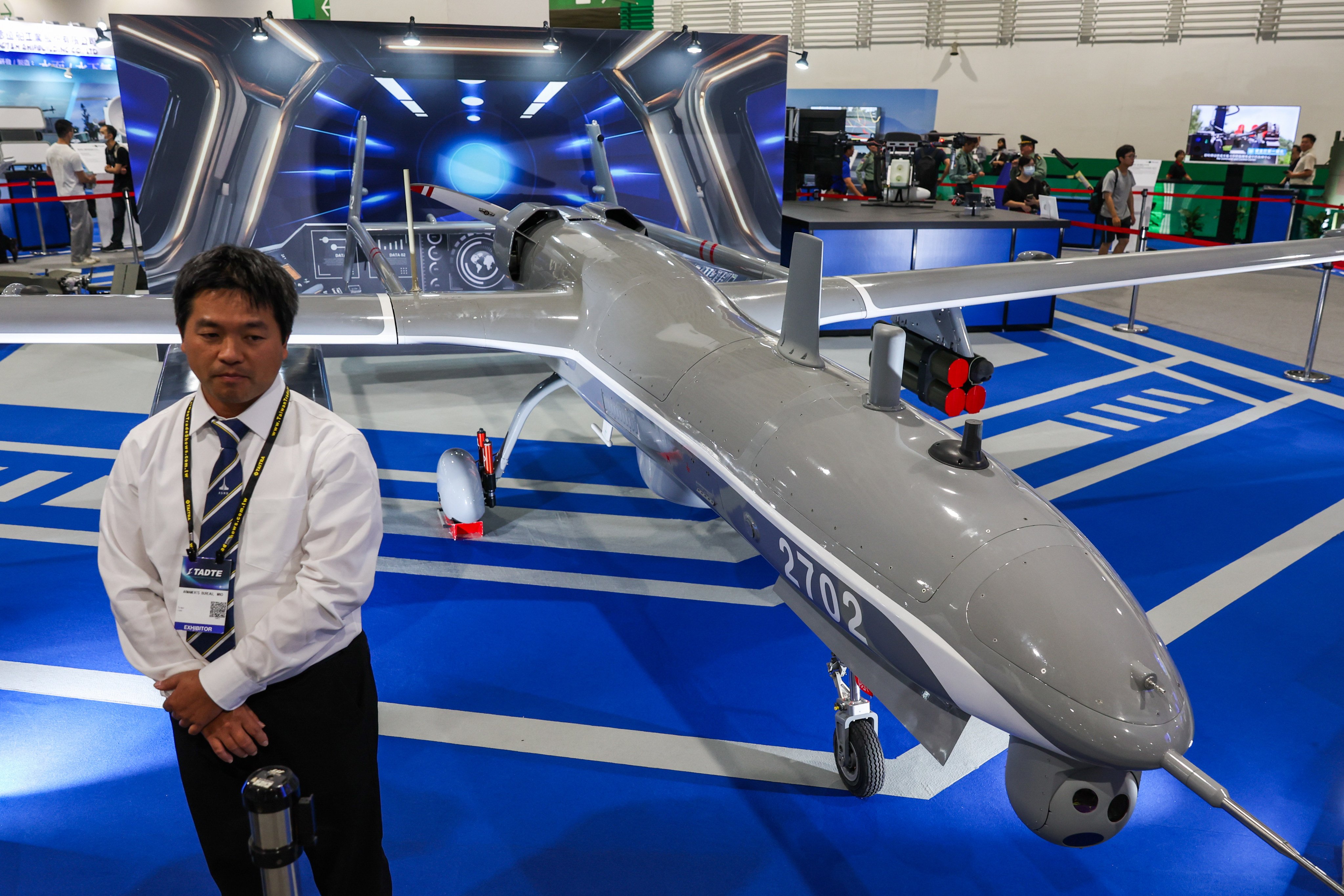 An Albatross II attack and surveillance drone on display at a defence expo in Taipei, Taiwan, in September. Photo: Anadolu via Getty Images