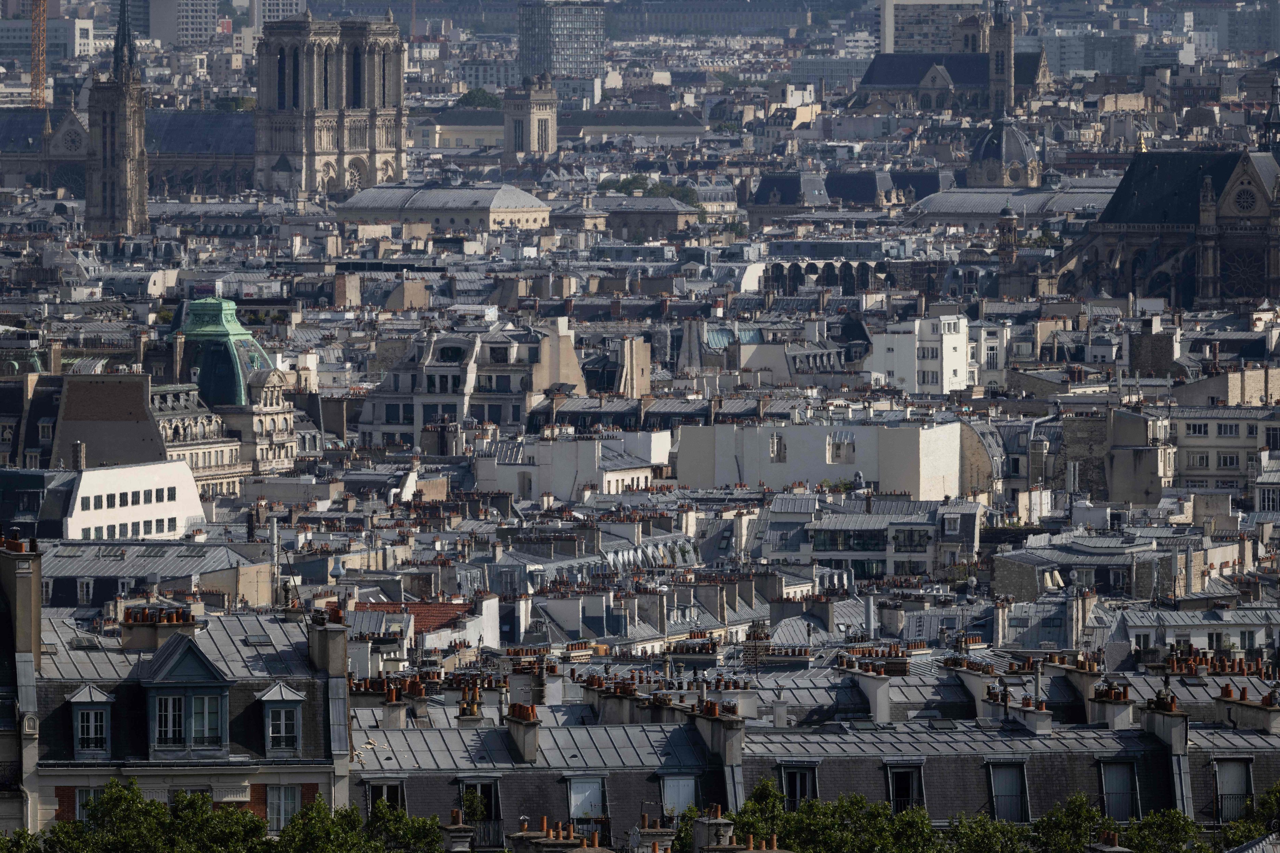 Paris' iconic zinc rooftops have absorbed intense heat in recent days. Photo: AFP