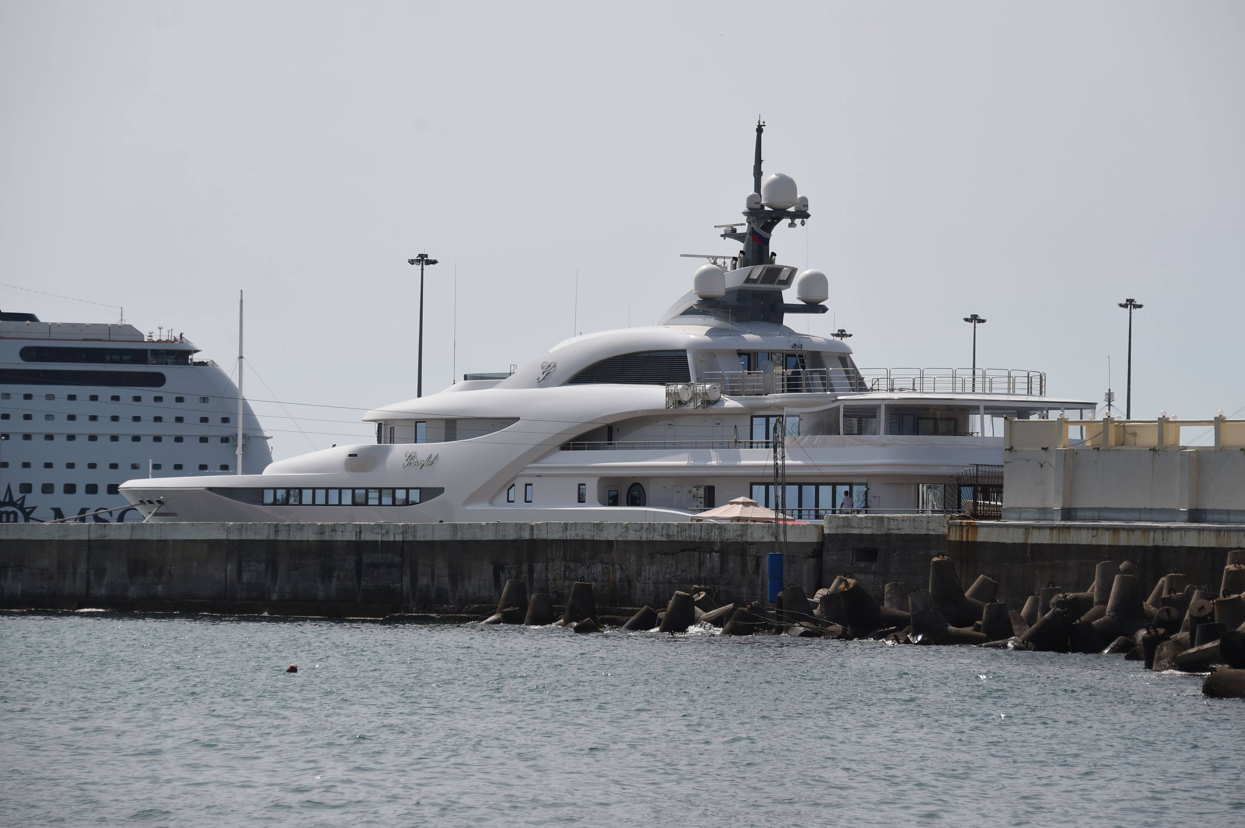 The luxury superyacht Graceful, widely believed to be part of Russian President Vladimir Putin’s personal fleet. File photo: dpa