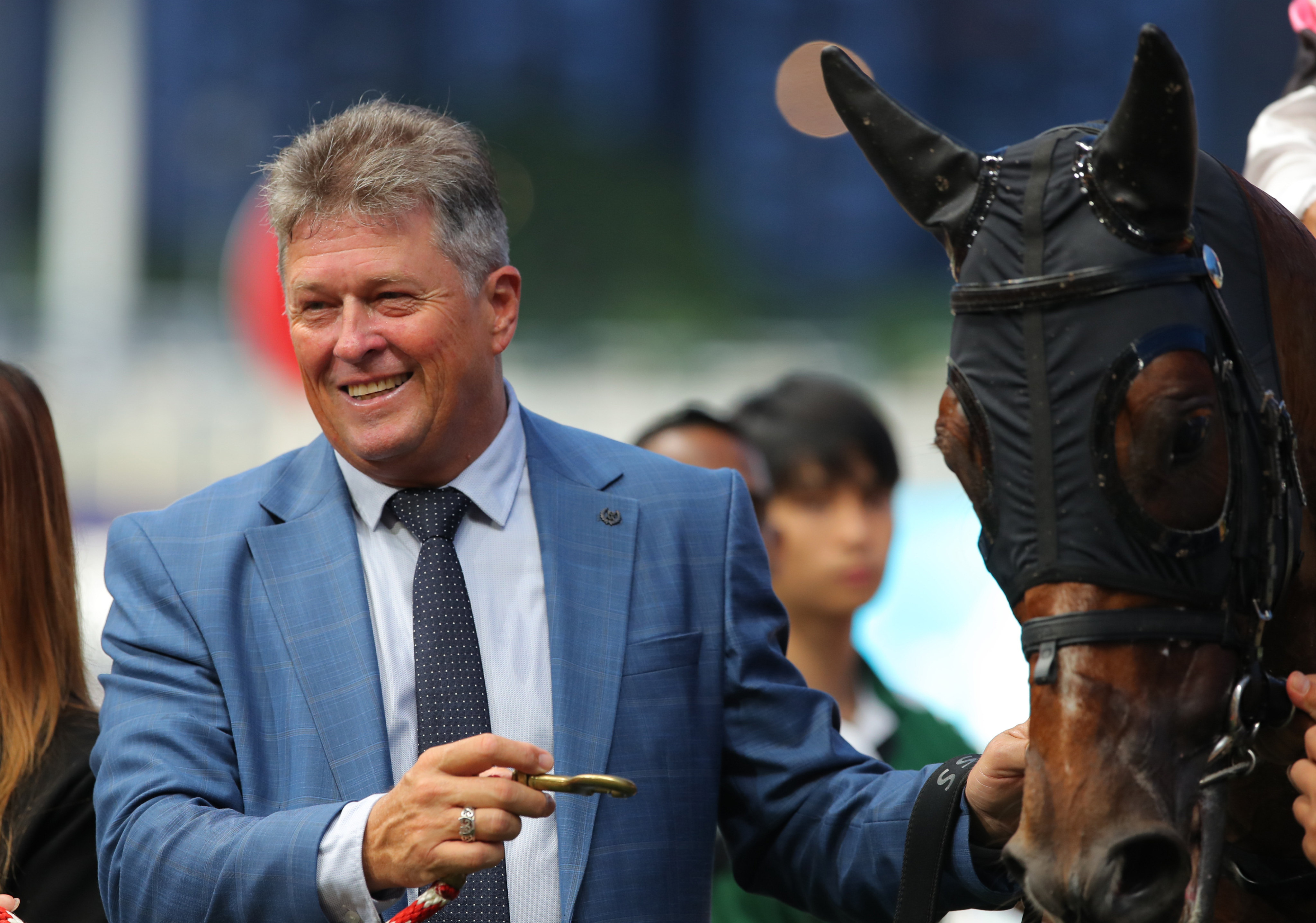 Brett Crawford celebrates a win at Happy Valley. Photos: Kenneth Chan