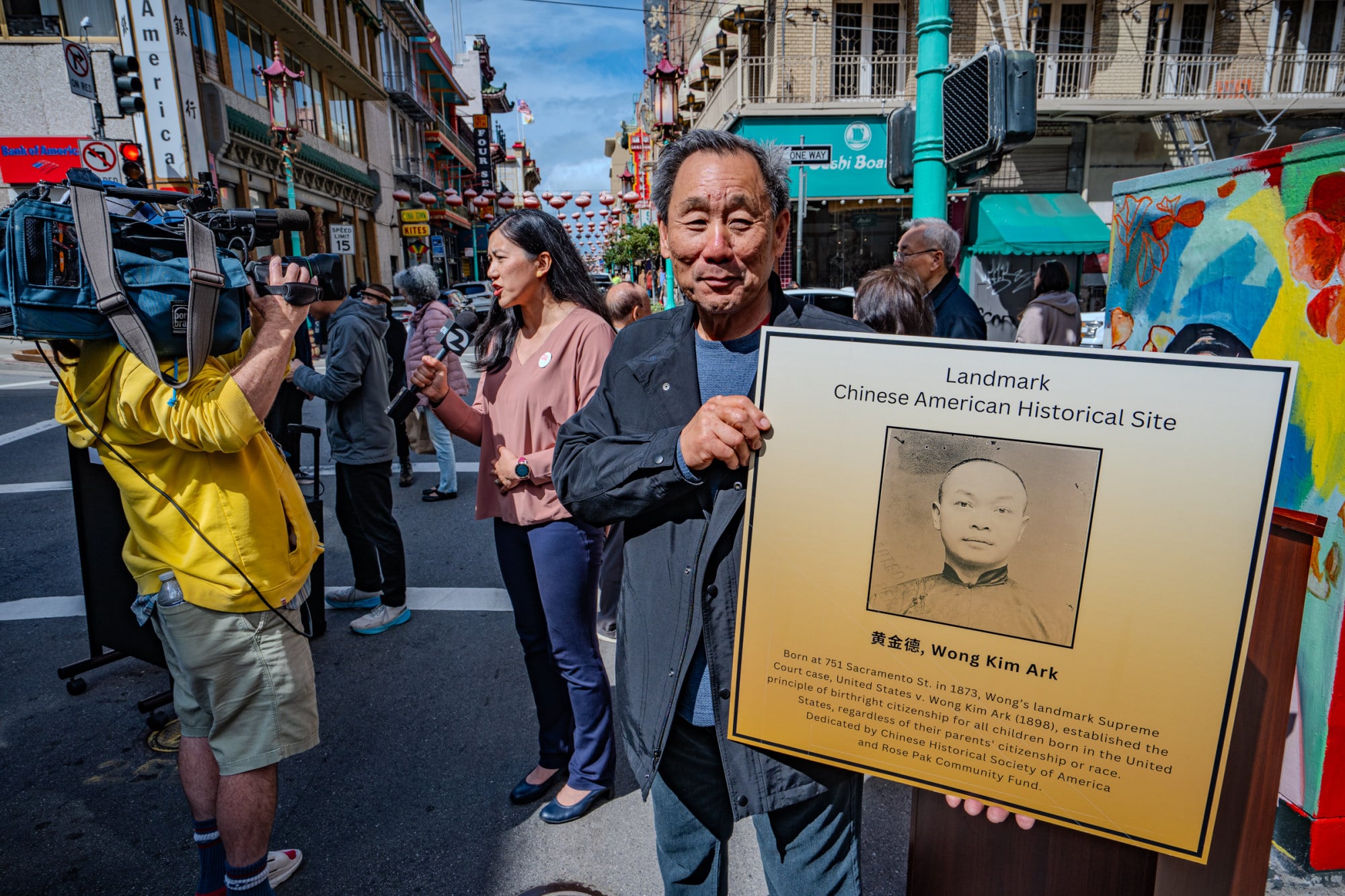 Norman Wong, holding a plaque commemorating his great-grandfather Wong Kim Ark. Photo: Chinese for Affirmative Action Norman Wong, holding a plaque commemorating his great-grandfather Wong Kim Ark. Photo: Chinese for Affirmative Action