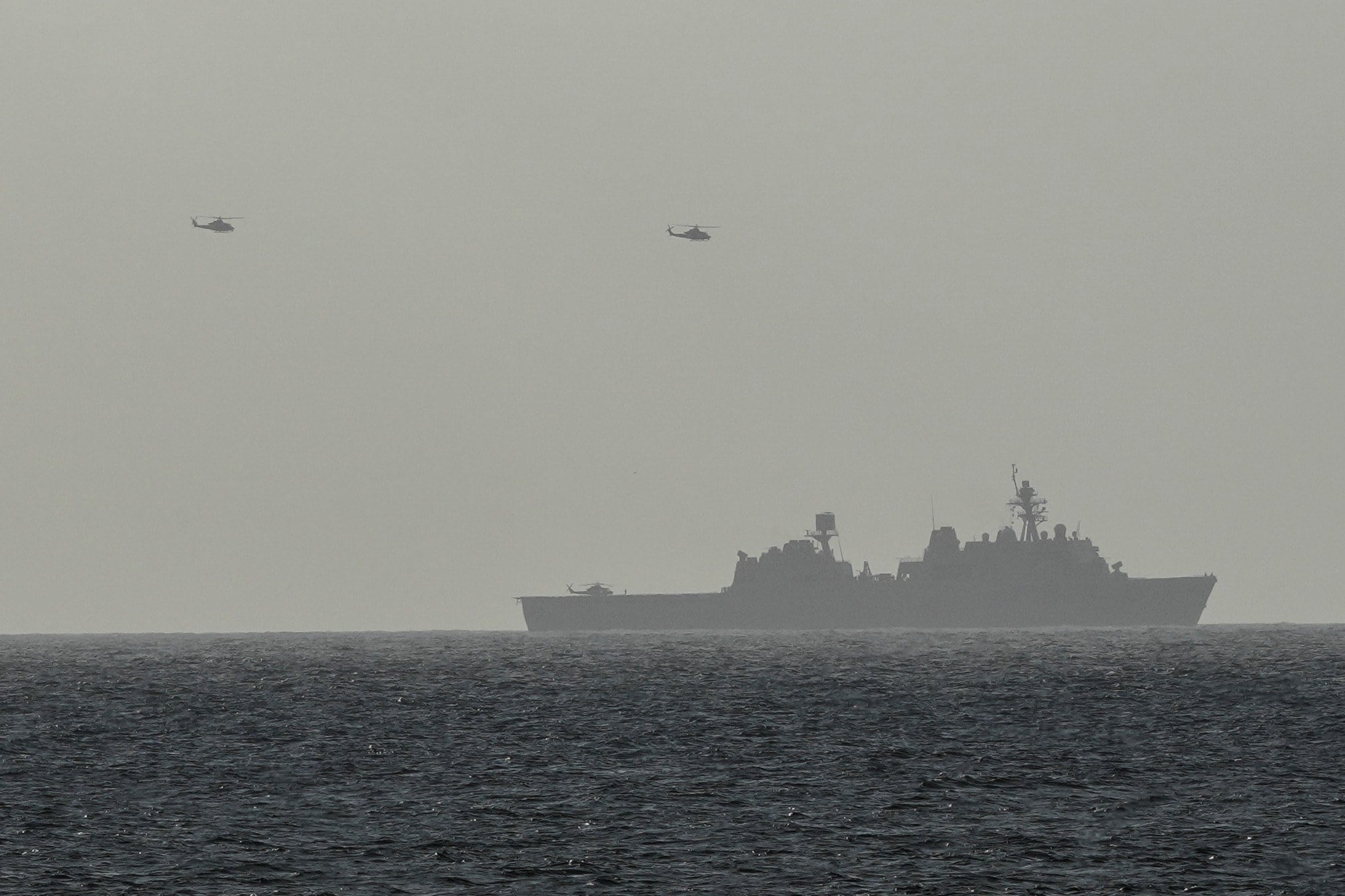A US Navy ship off Venezuela's coast. Photo: AP