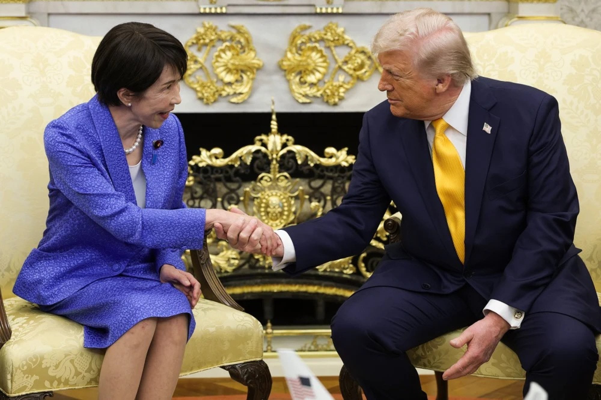 Japanese Prime Minister Sanae Takaichi (left) with US President Donald Trump in the Oval Office in March. Photo: Getty Images Japanese Prime Minister Sanae Takaichi (left) with US President Donald Trump in the Oval Office in March. Photo: Getty Images