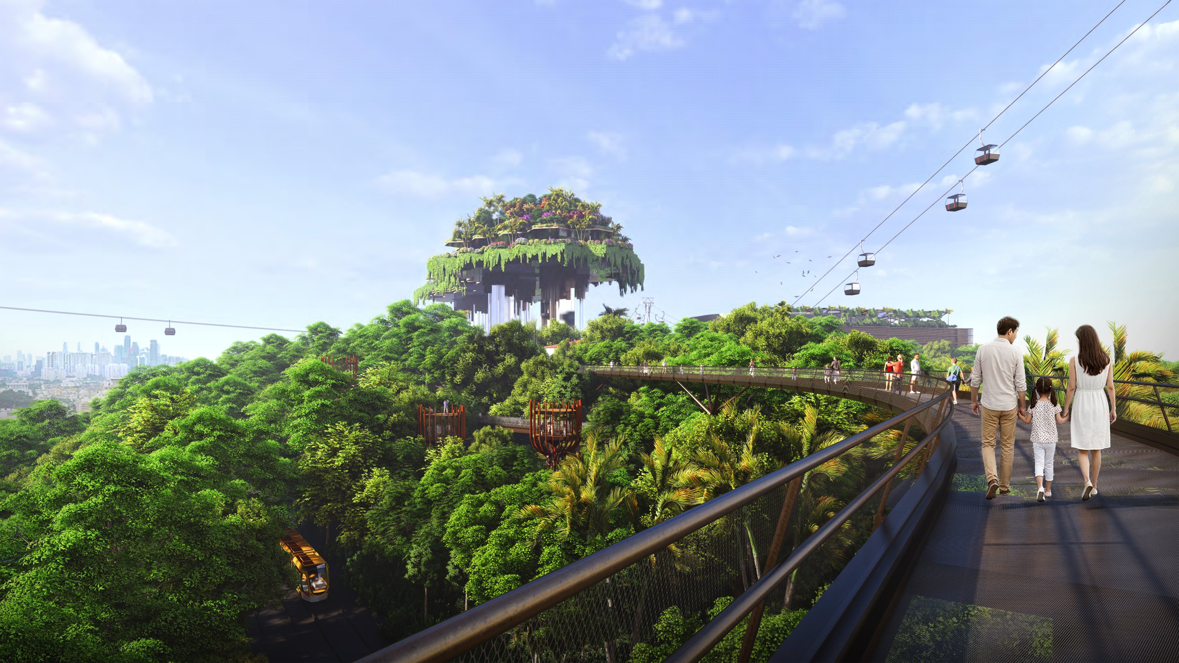 An artist’s impression featuring a new Imbiah canopy and lookout walk at Sentosa. Photo: Sentosa Development Corporation