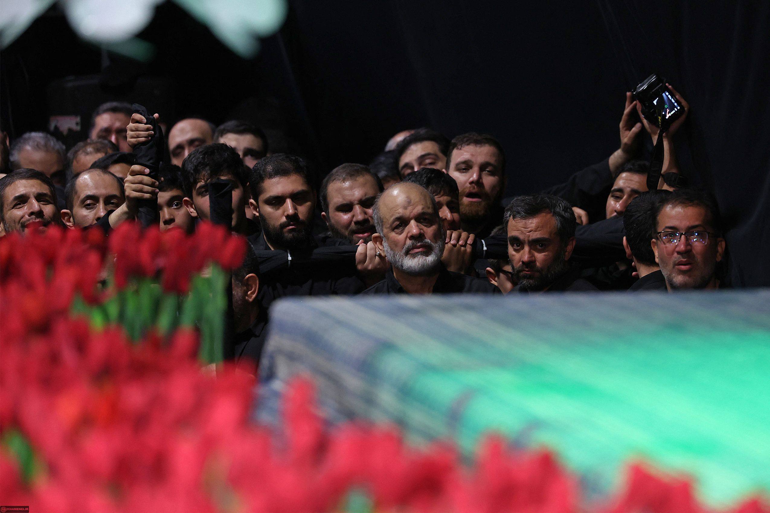 The chief of Iran’s Revolutionary Guards, Ahmad Vahidi paying respects. Photo: KHAMENEI.IR via AFP