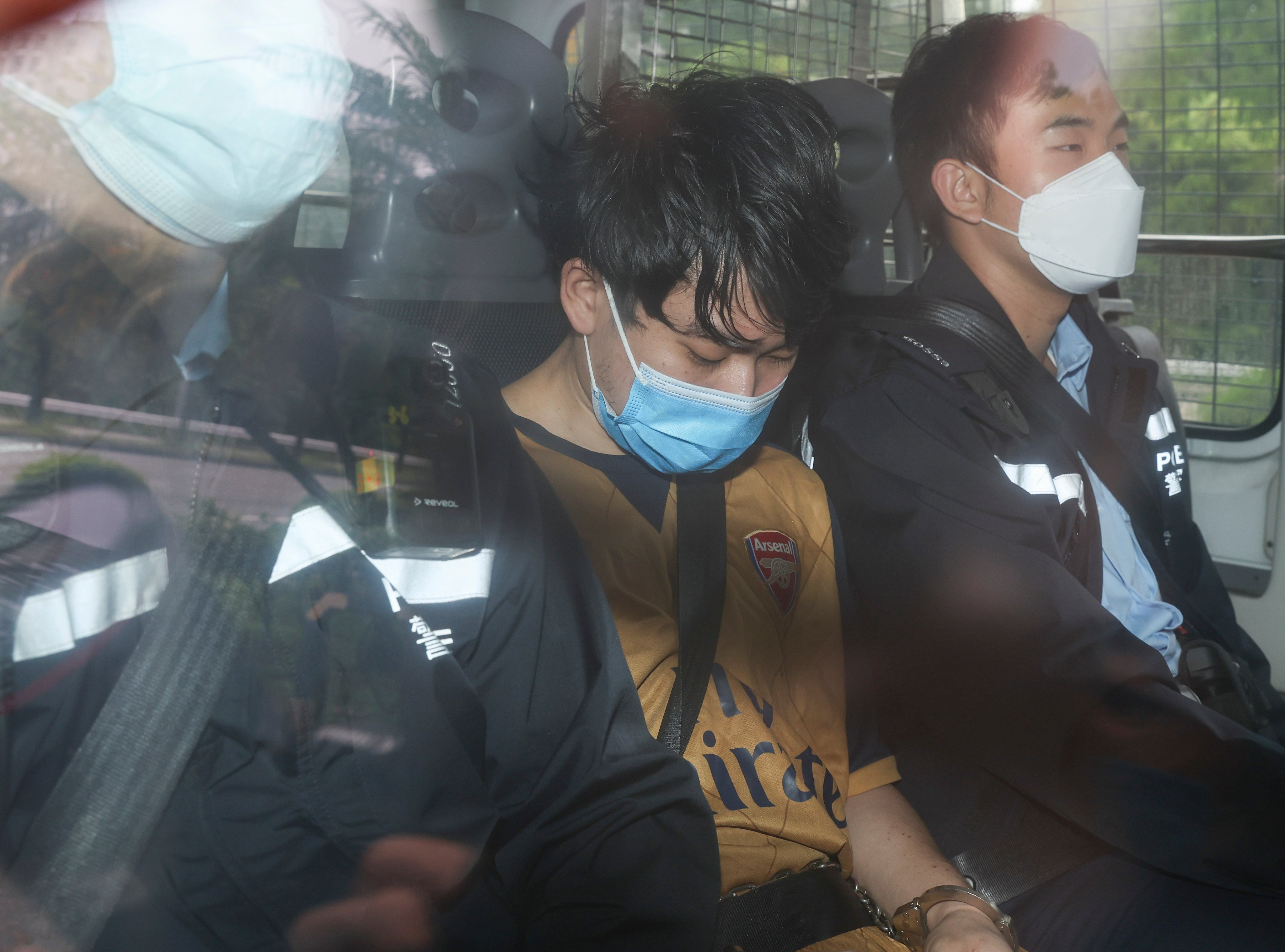 Ng Ka-sing (centre) was arrested in 2022. Photo: Yik Yeung-man