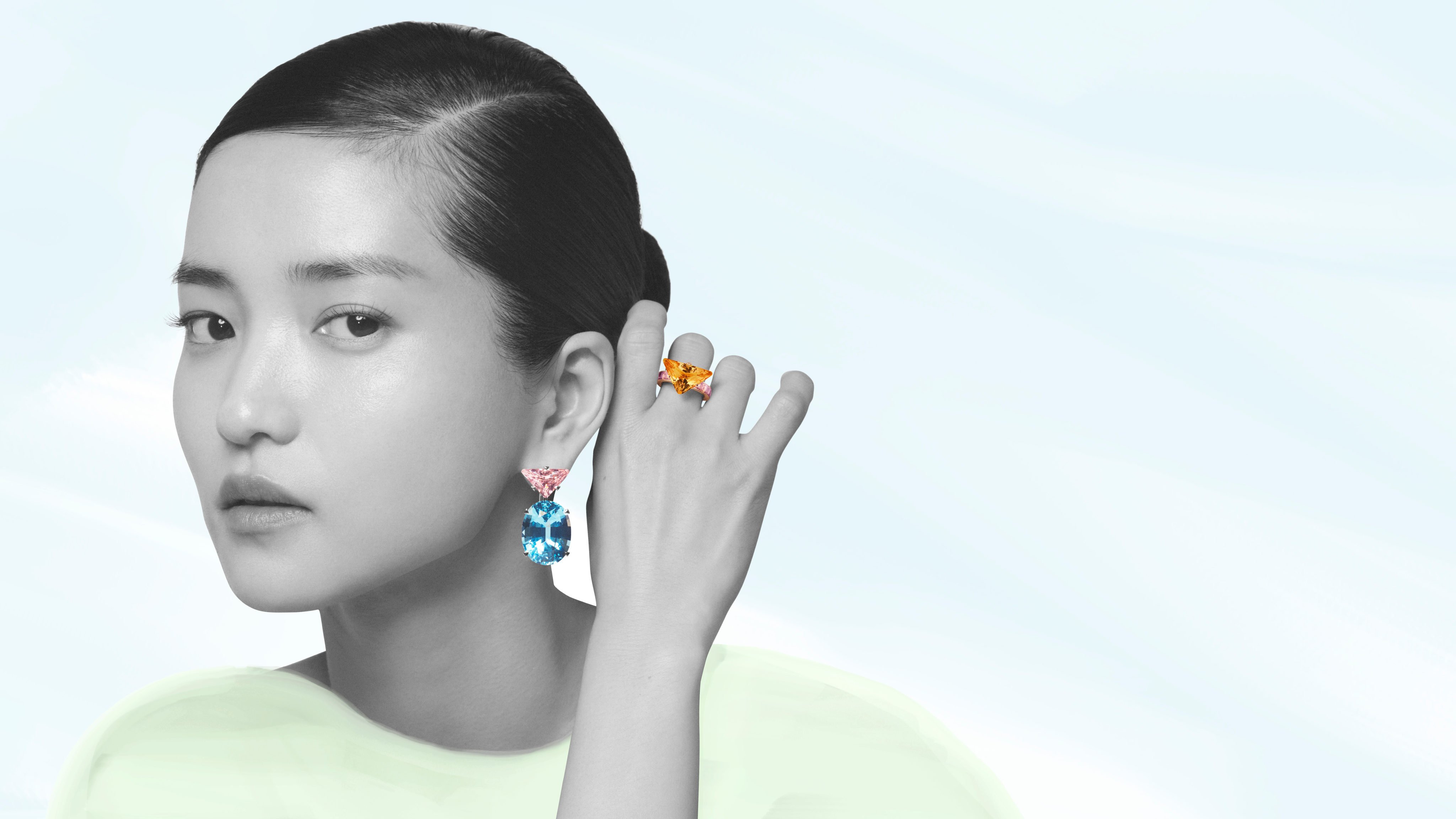 Kim Tae-ri stars in Prada’s Couleur Vivante fine jewellery campaign. Photo: Handout
