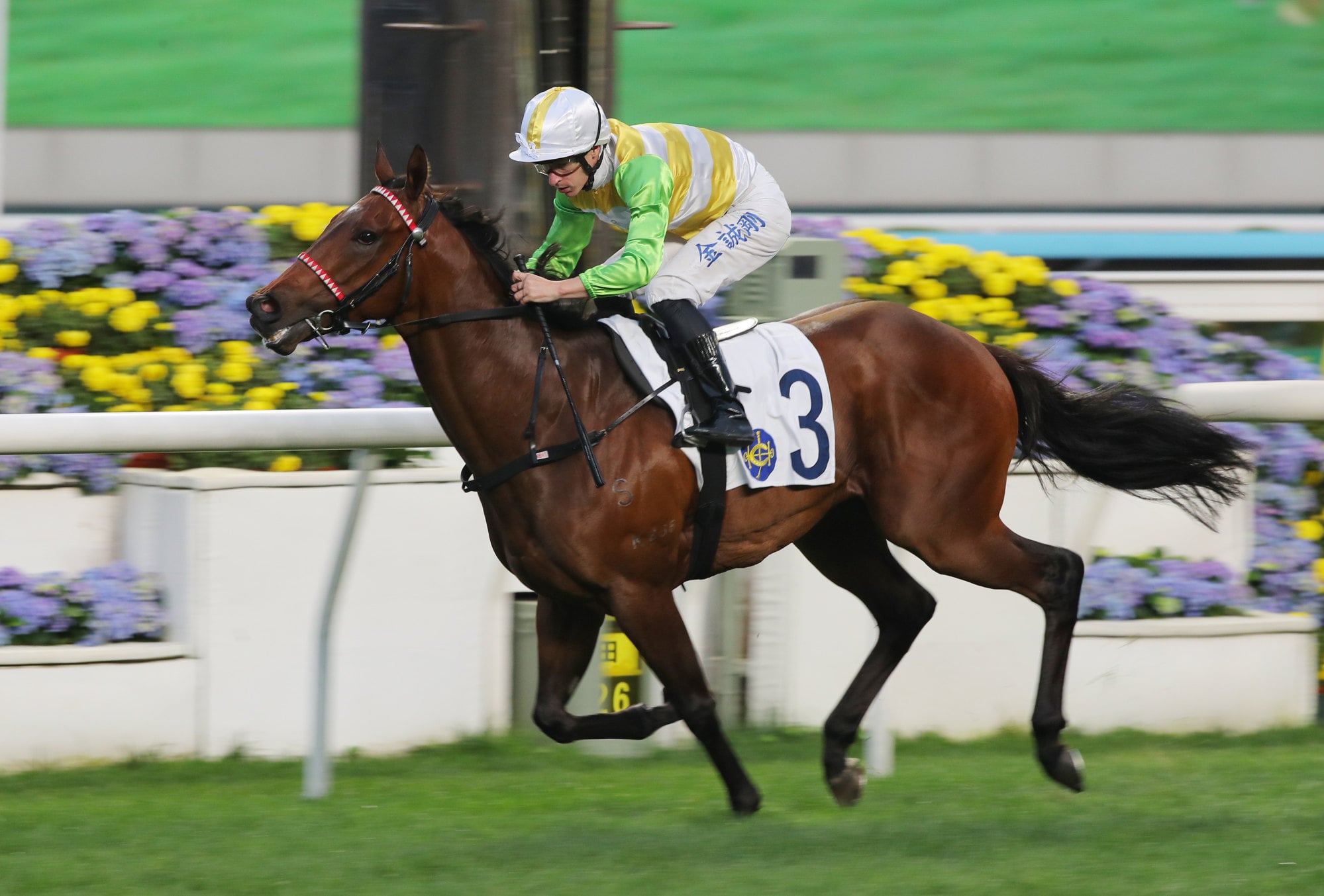 Richard Kingscote boots home Rising Force in March. Richard Kingscote boots home Rising Force in March.
