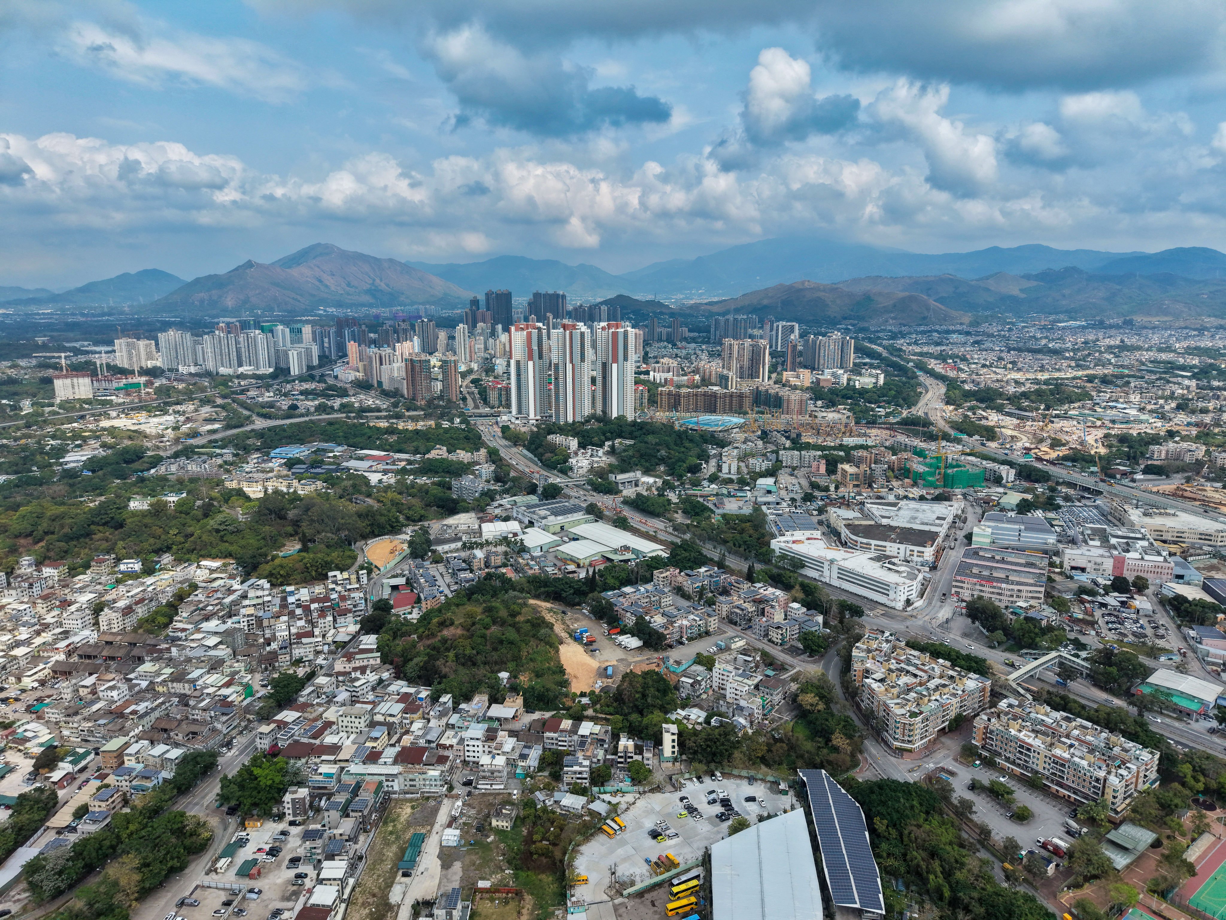An aerial view of Hung Shui Kiu new development area of Hong Kong’s Northern Metropolis on March 26. Photo: Elson Li