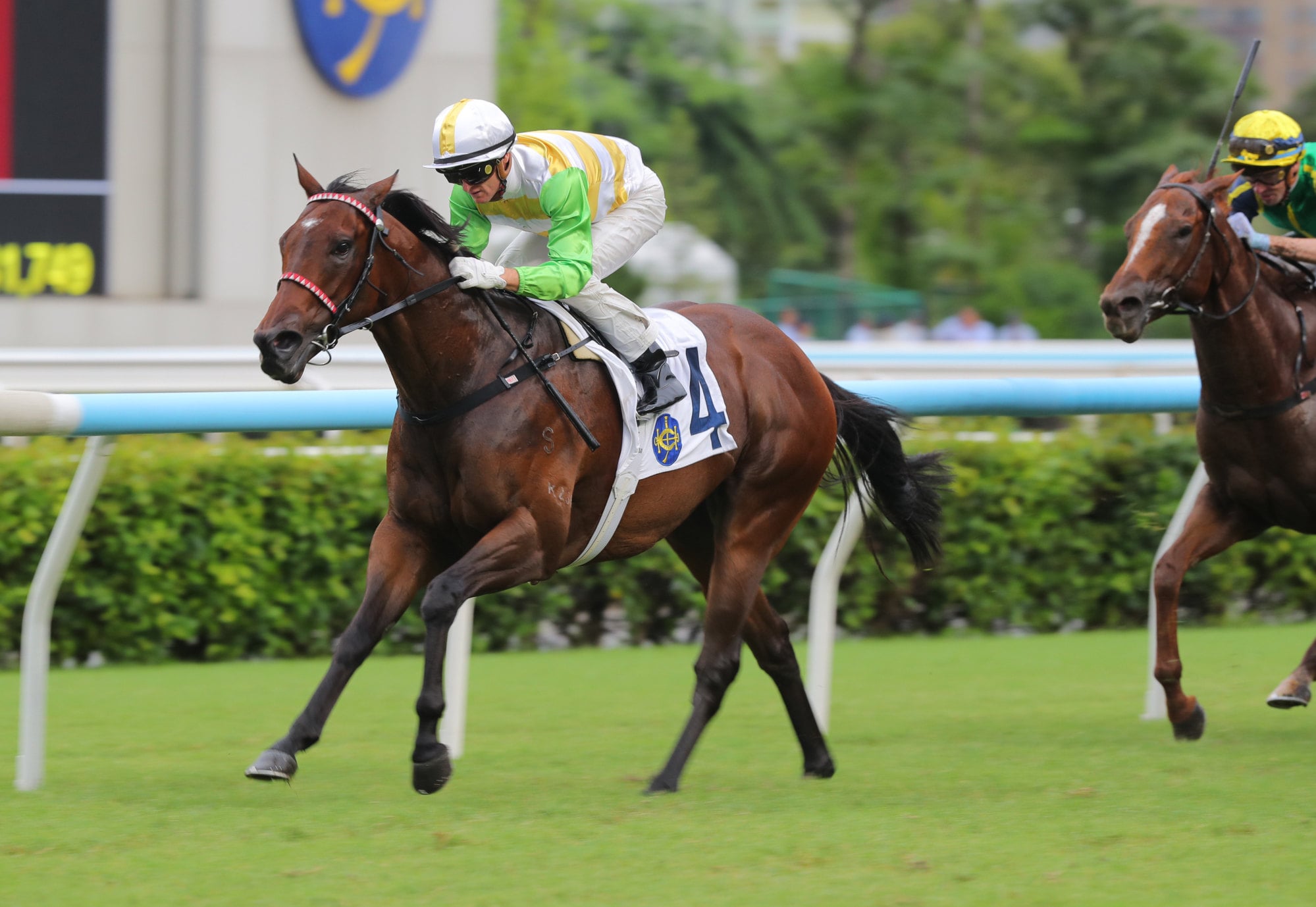 Rising Force, ridden by Zac Purton, wins the Class Two Li Cup (1,200m) at Sha Tin. Rising Force, ridden by Zac Purton, wins the Class Two Li Cup (1,200m) at Sha Tin.
