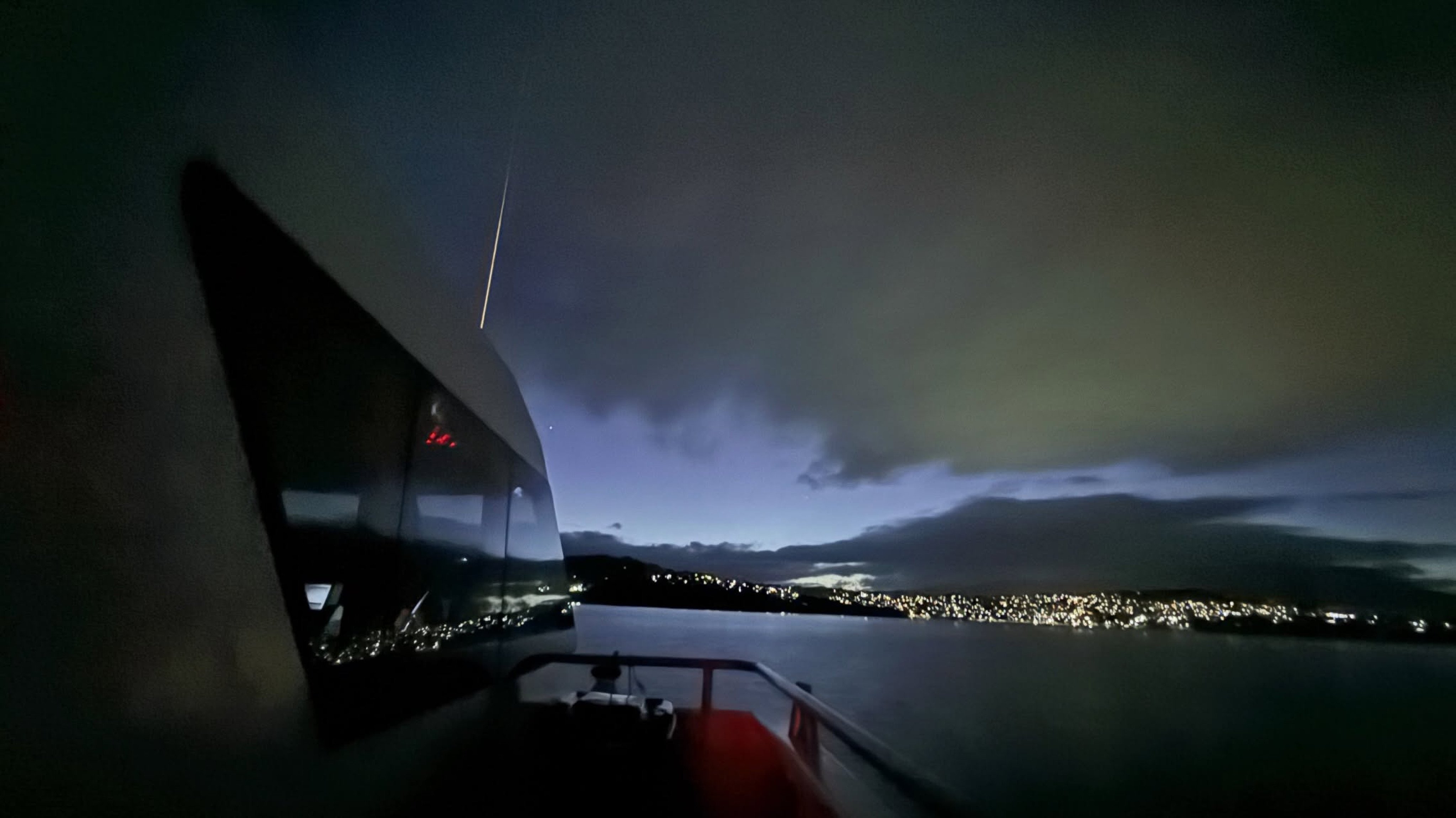 The tour group was out at sea on a Southern Lights sightseeing cruise in Hobart on Friday. Photo: Handout