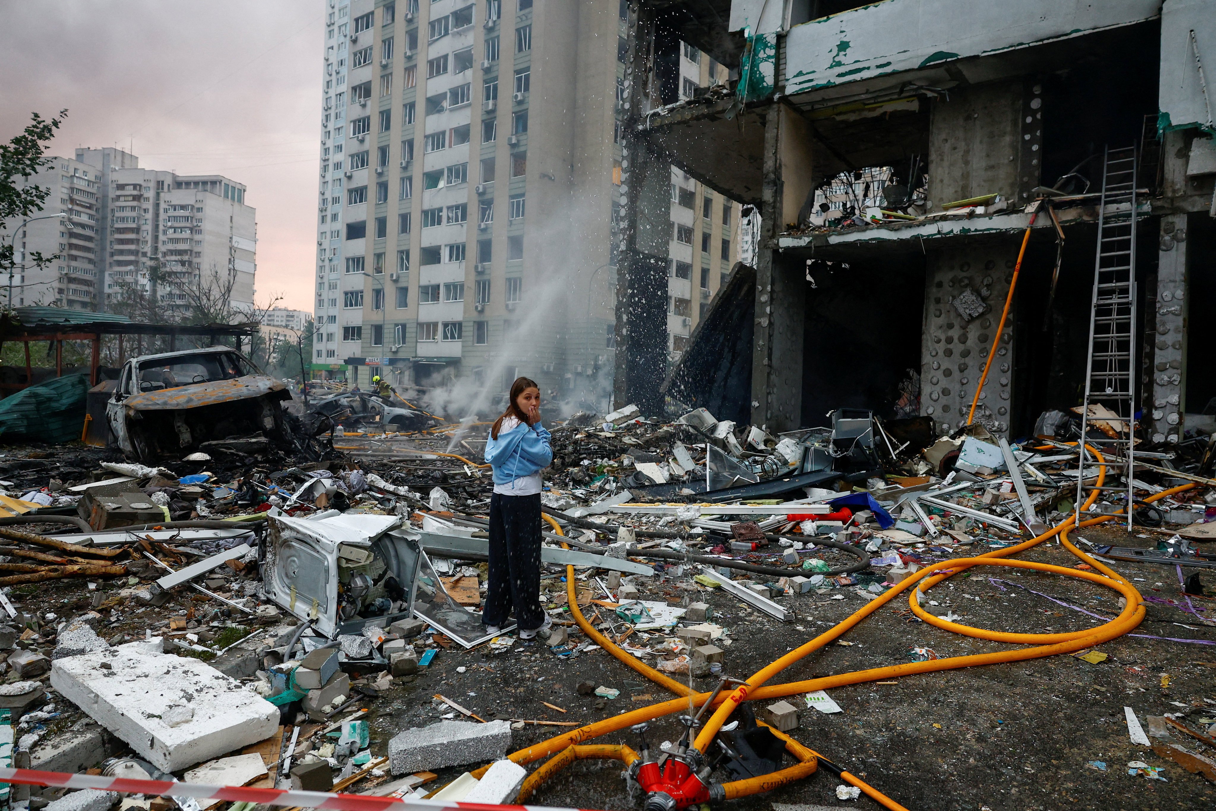 The aftermath of the latest Russian attack on Kyiv. Photo: Reuters