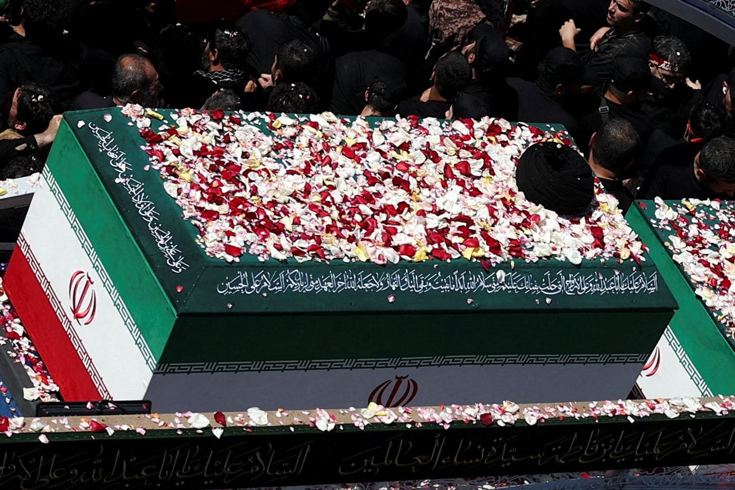 One of the coffins. Photo: West Asia News Agency via Reuters