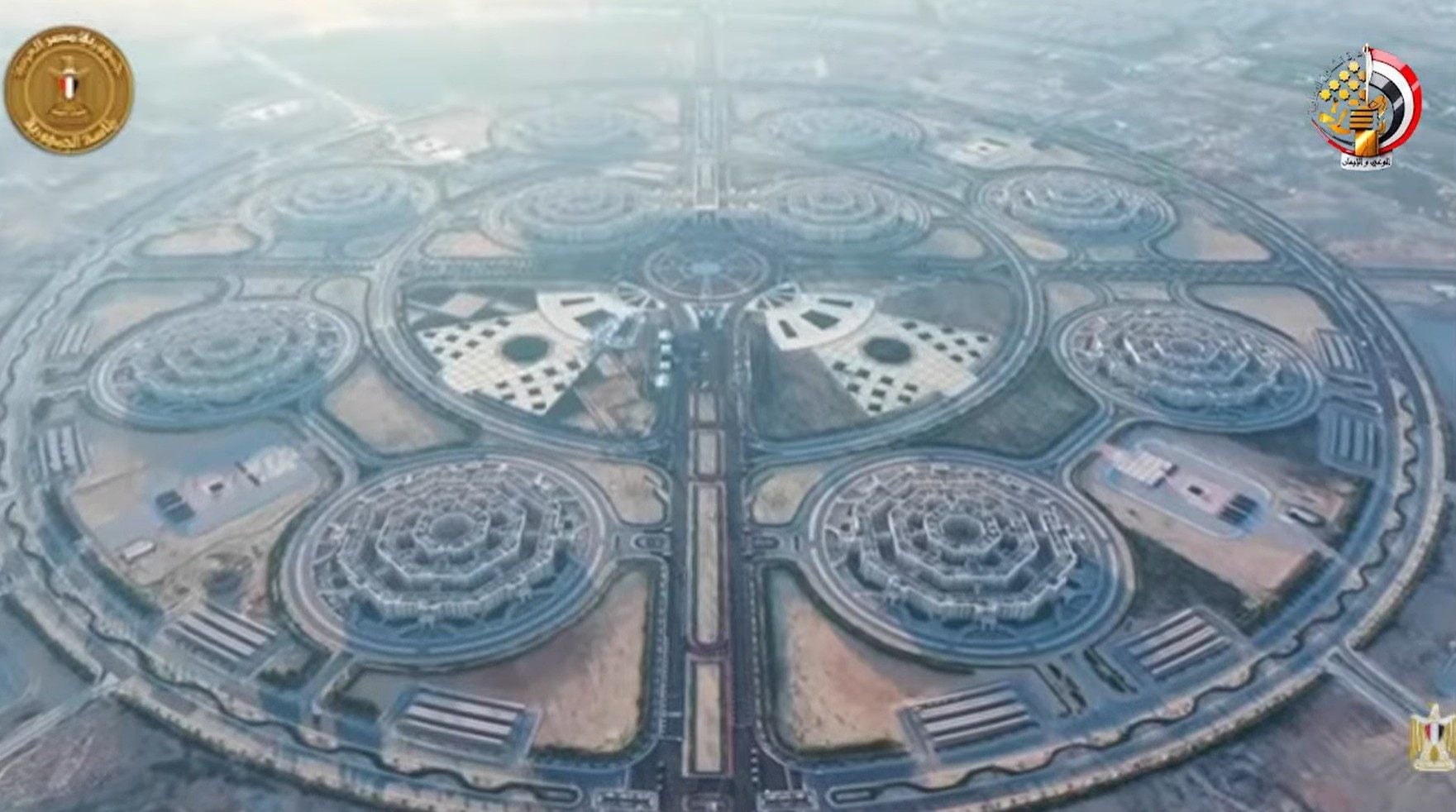 The Octagon consists of eight buildings each with an eight-sided floor plan. Photo: Ministry of Defence of Egypt via YouTube