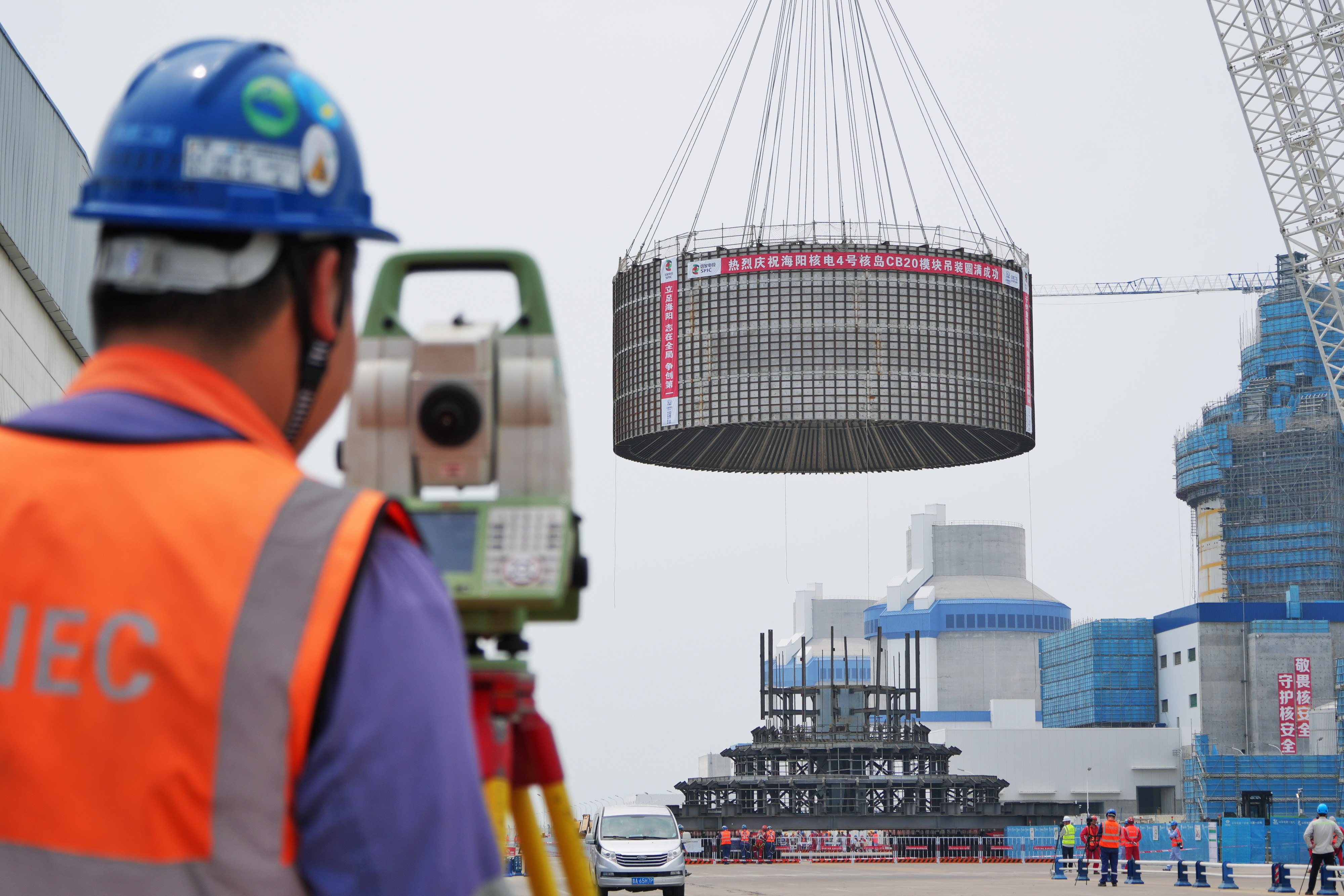 Construction at the Haiyang Nuclear Power Plant in China’s northeastern Shandong province on June 29. Photo: Xinhua