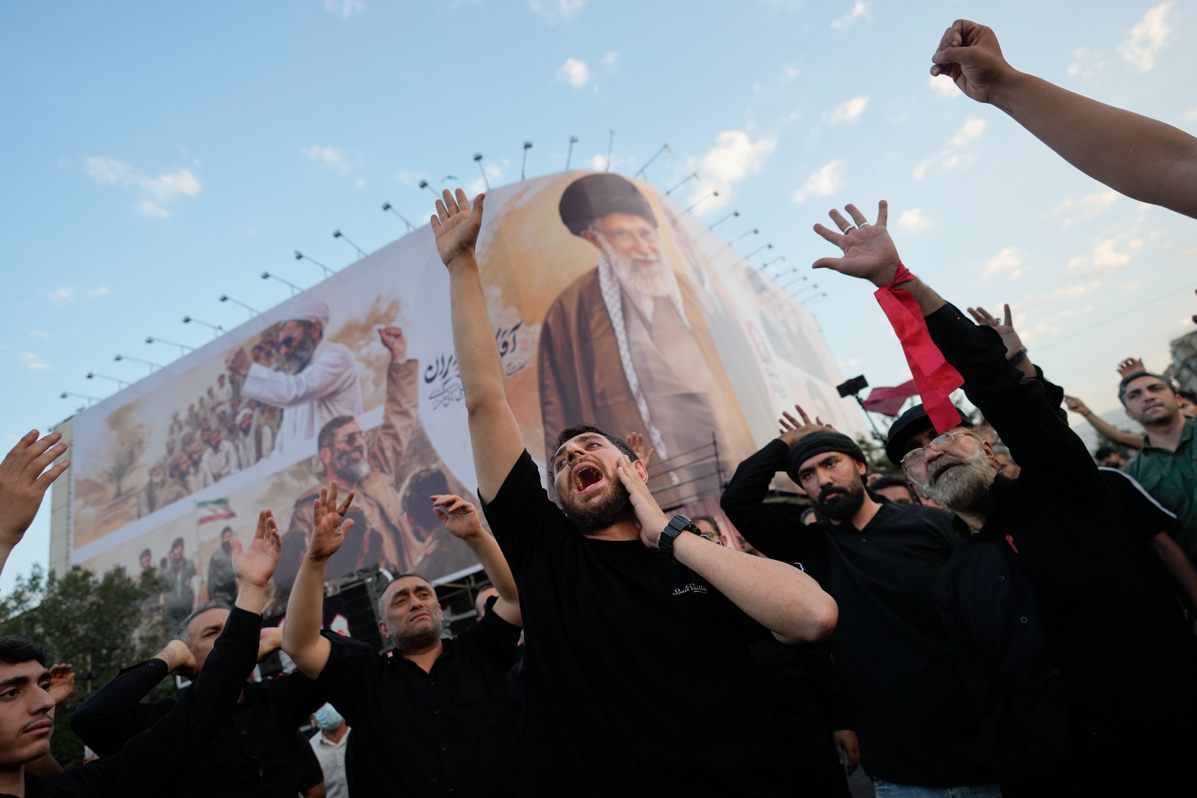 Mourners gather for the funeral procession. Photo: AP