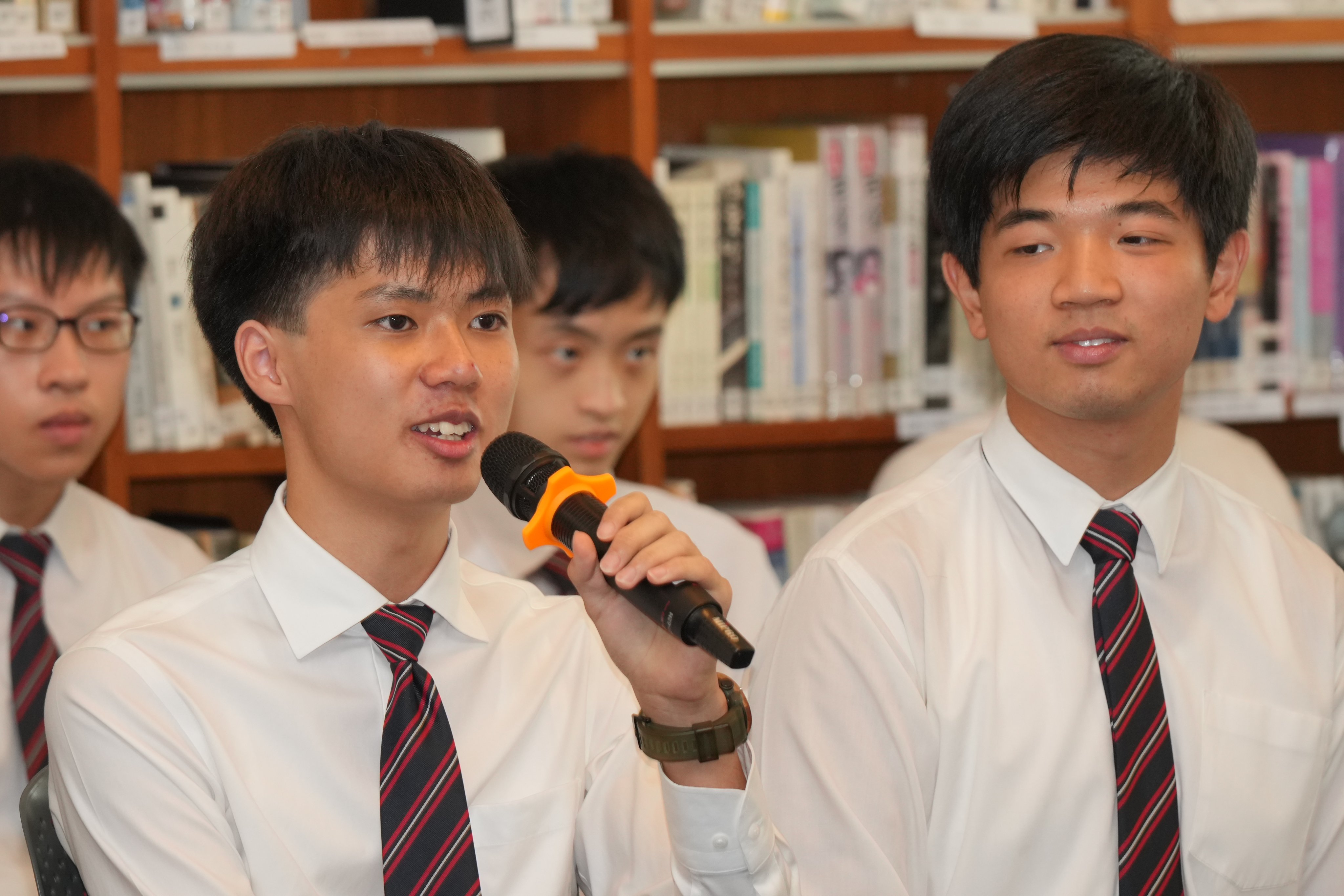 Top scorer Lucas Chavez speaks to the media at the DBS campus in Mong Kok. Photo: May Tse