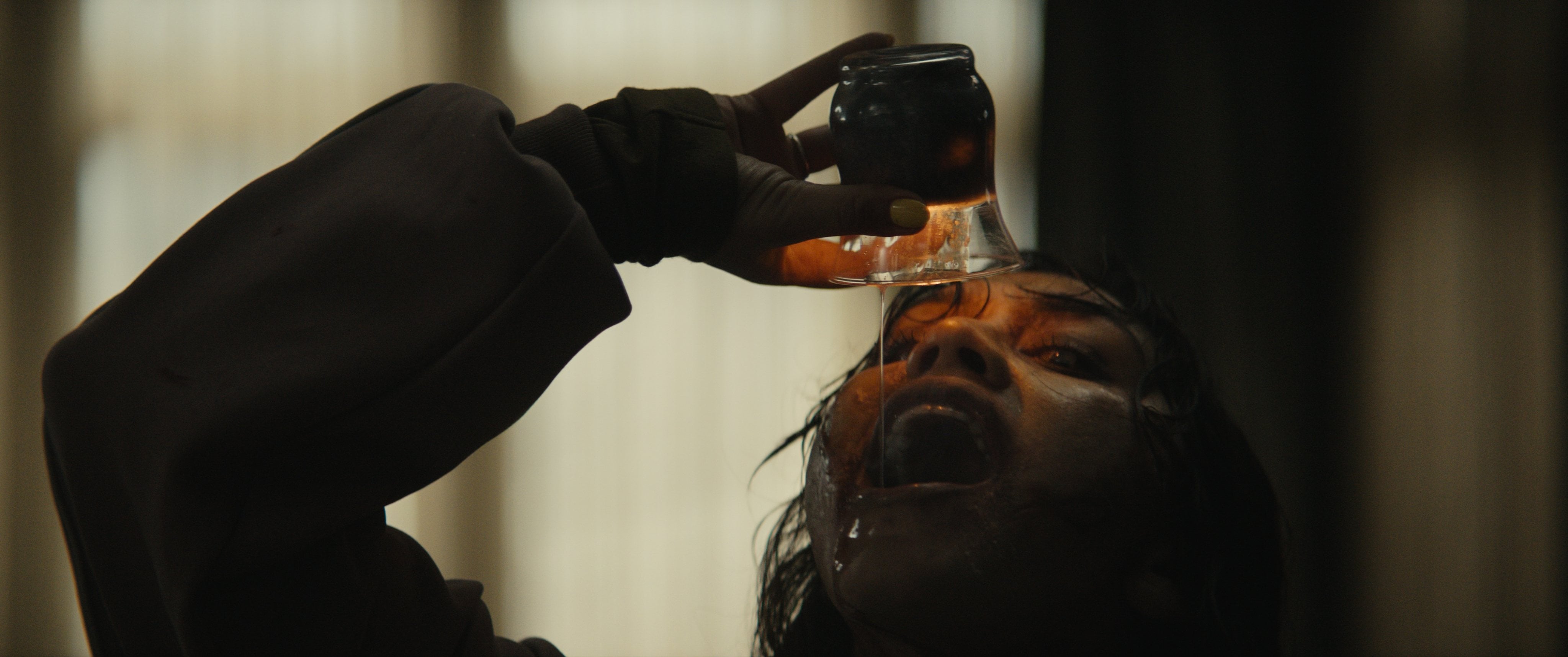 Luciane Buchanan in a still from Evil Dead Burn, directed by Sebastien Vanicek.