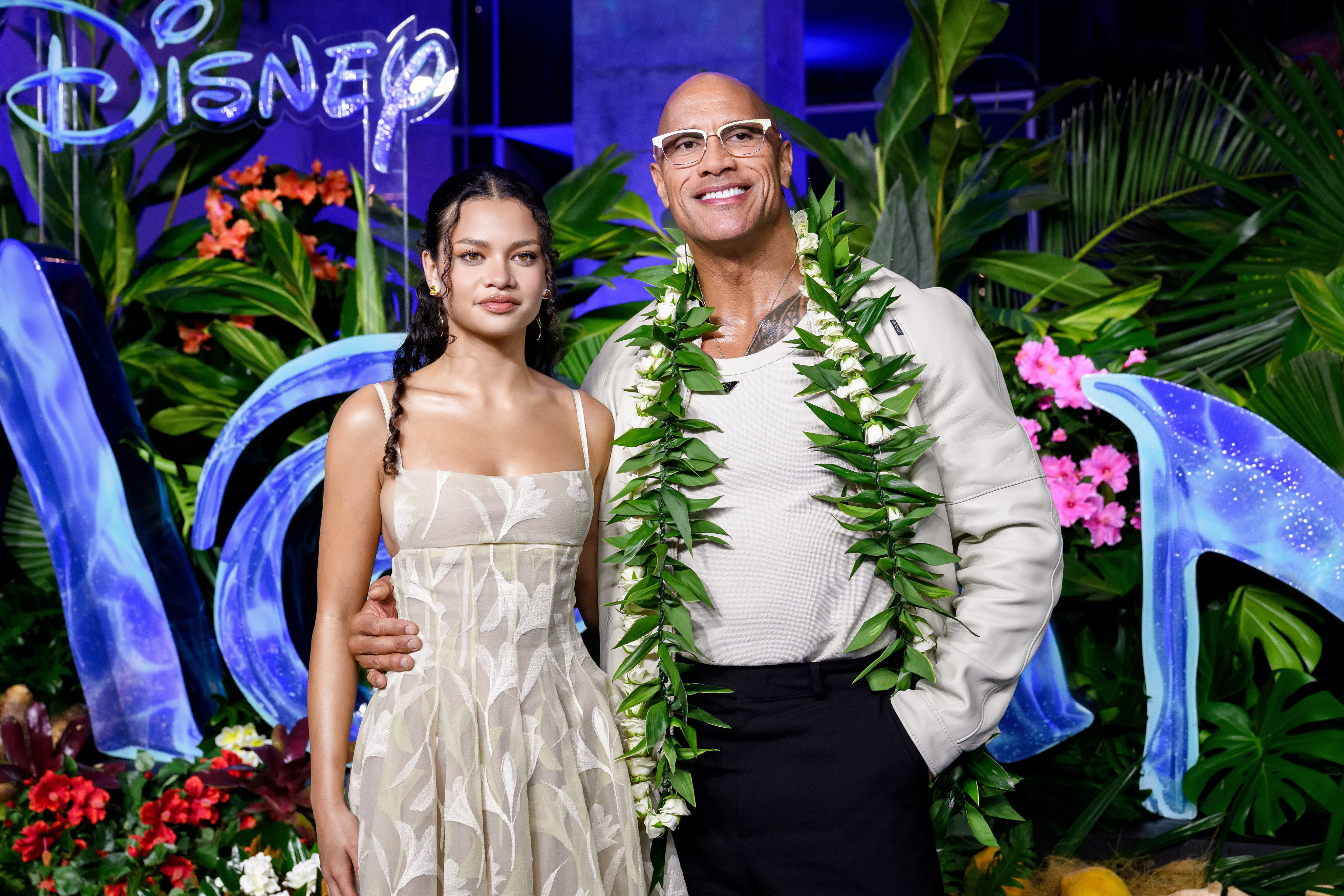 Dwayne Johnson and Catherine Lagaʻaia at the premiere of Moana in Sydney, Australia, last month. Photo: EPA