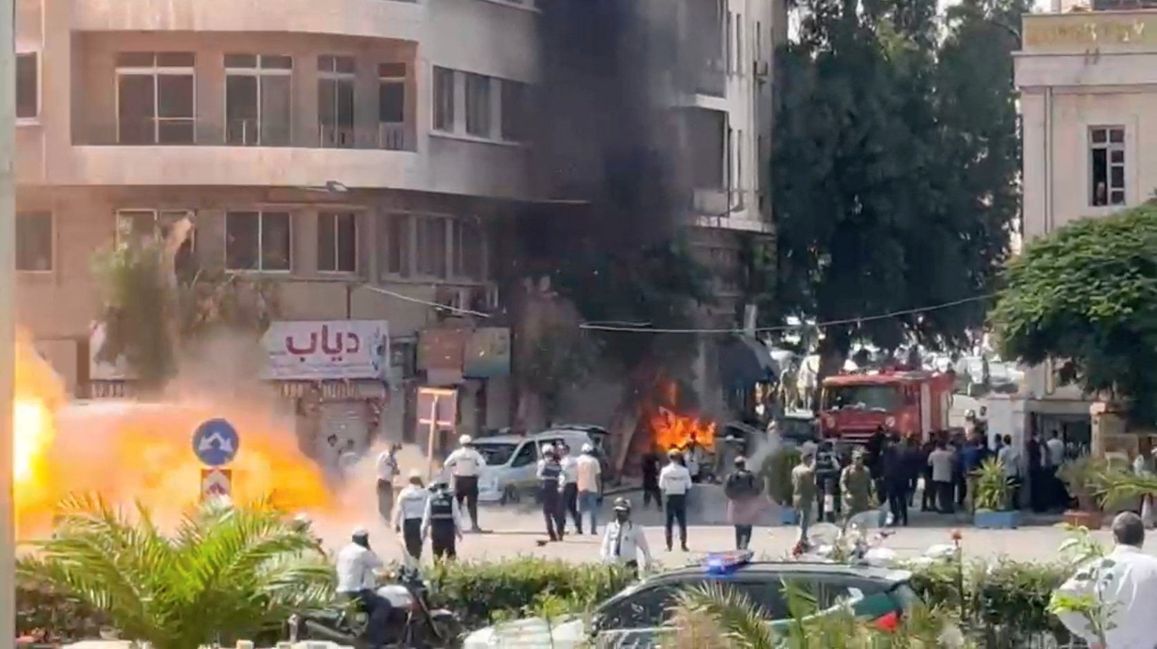 The scene of explosions in Damascus. Photo: Reuters