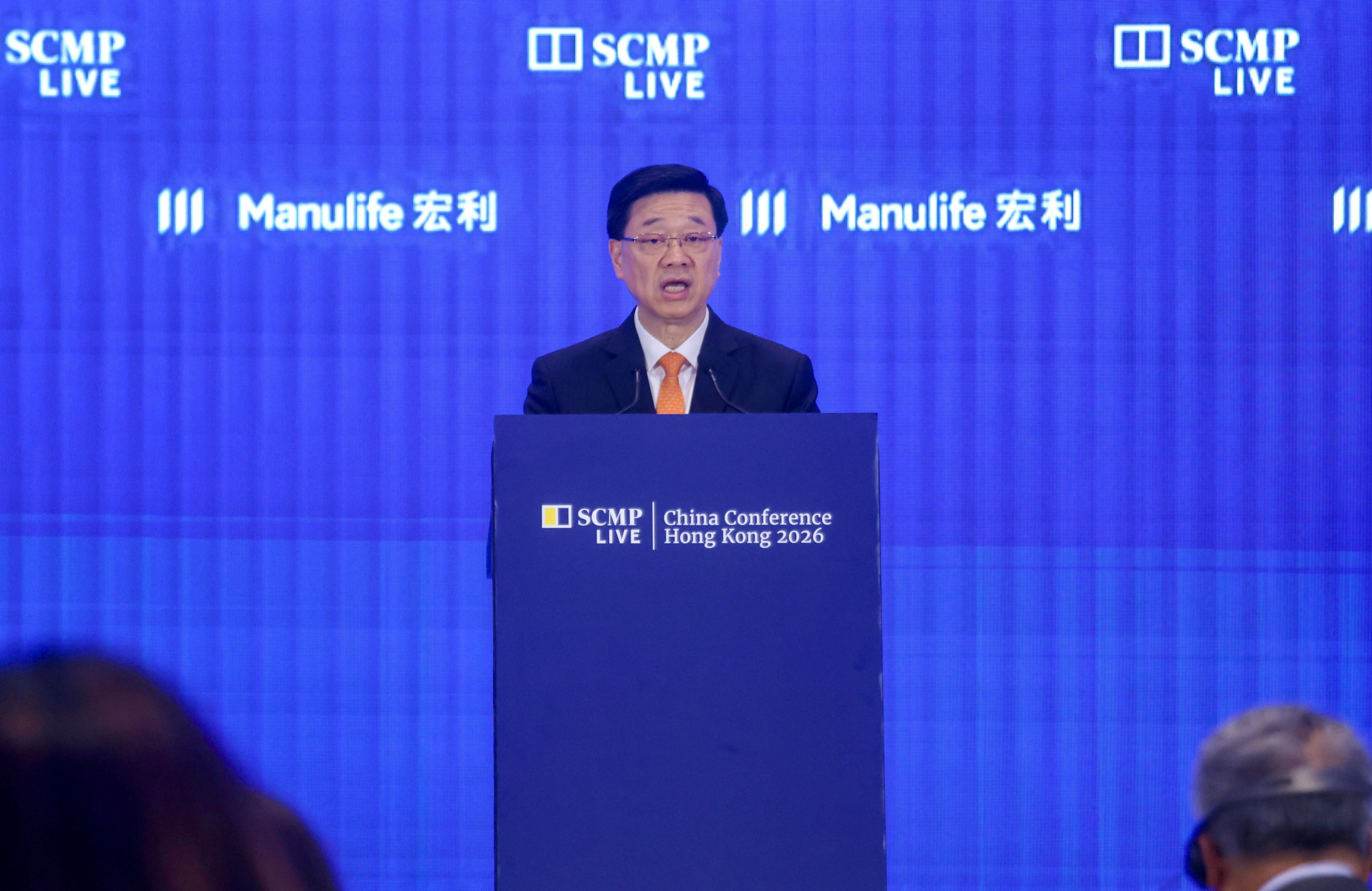 Chief Executive John Lee at the  SCMP China Conference 2026. Photo: Jonathan Wong