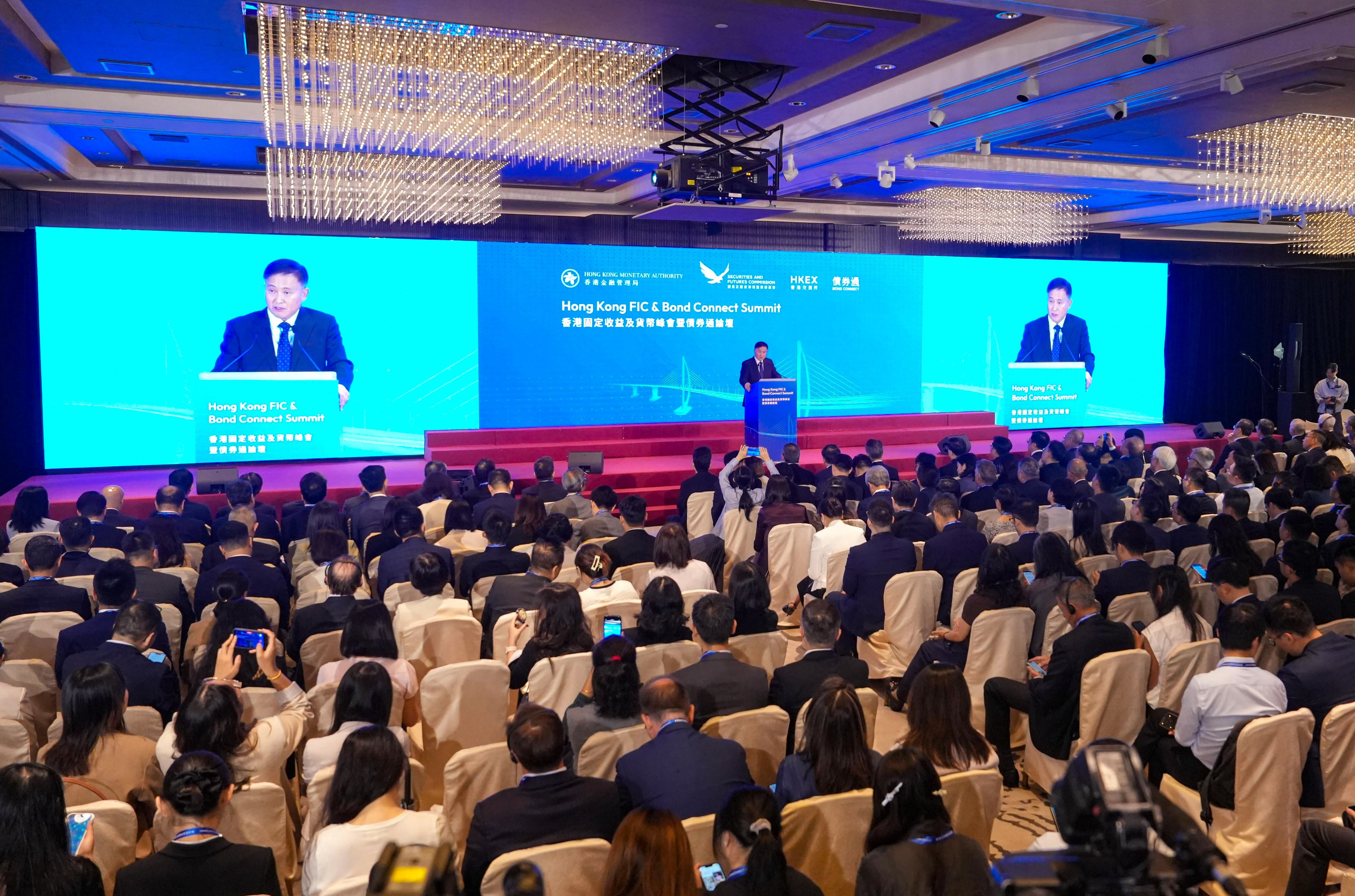 PBOC Governor Pan Gongsheng speaking in Hong Kong on Tuesday. Photo: SCMP