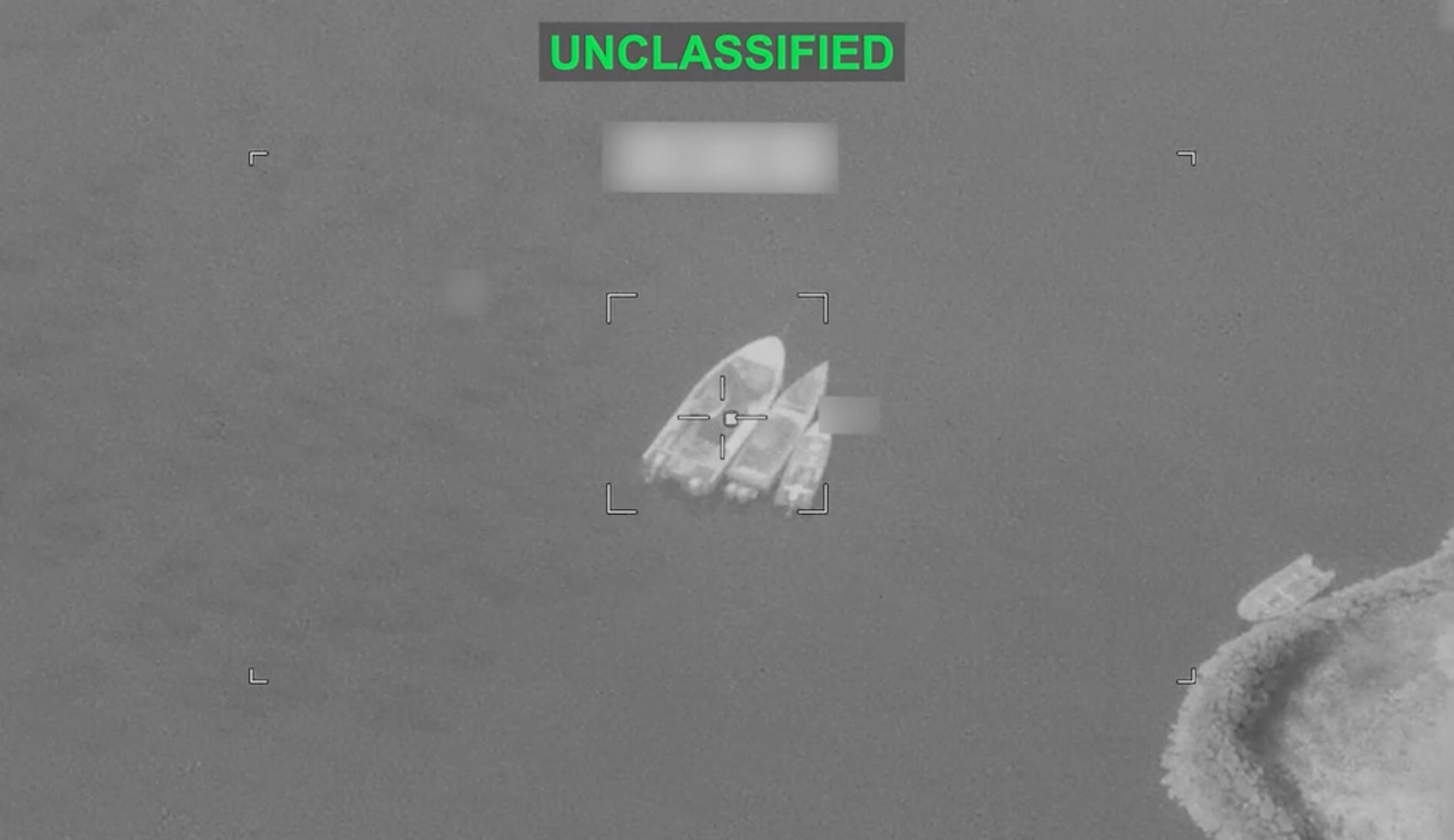 Vessels identified by the US Central Command as Islamic Revolutionary Guard Corps boats before they were struck. Photo: US Central Command via Reuters