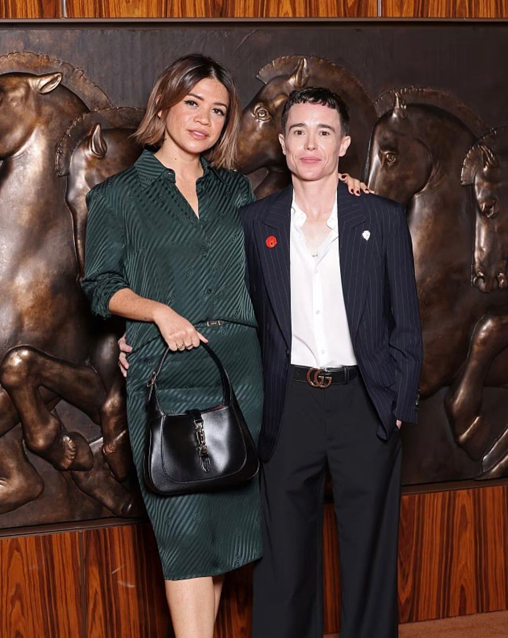 Julia Shiplett and Elliot Page at a Gucci event in September 2025. Photo: @juliashiplett/Instagram