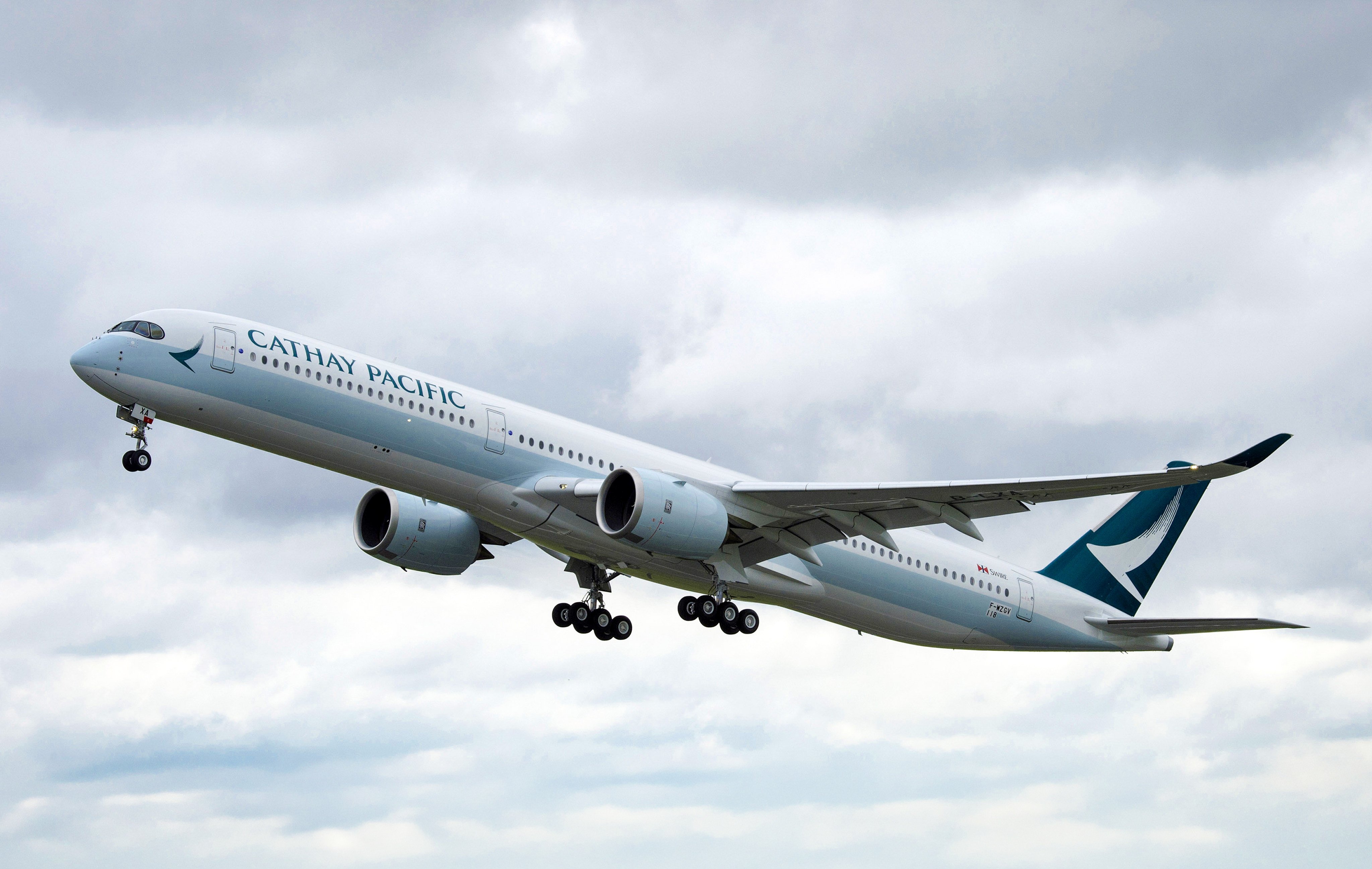 A London-bound Cathay Airbus A350 was intercepted by Nato fighter jets. Photo: Airbus
