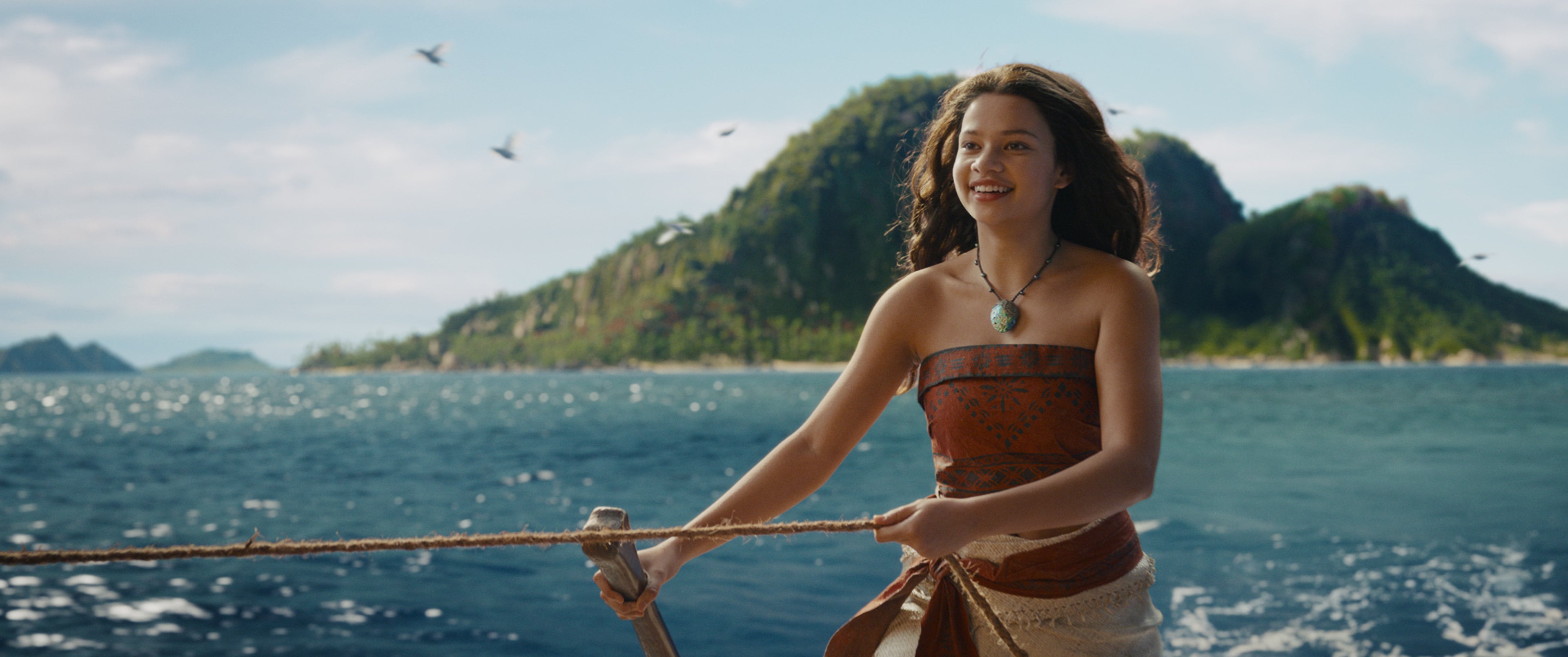 Catherine Laga’aia as Moana in a still from Moana. Photo: Disney