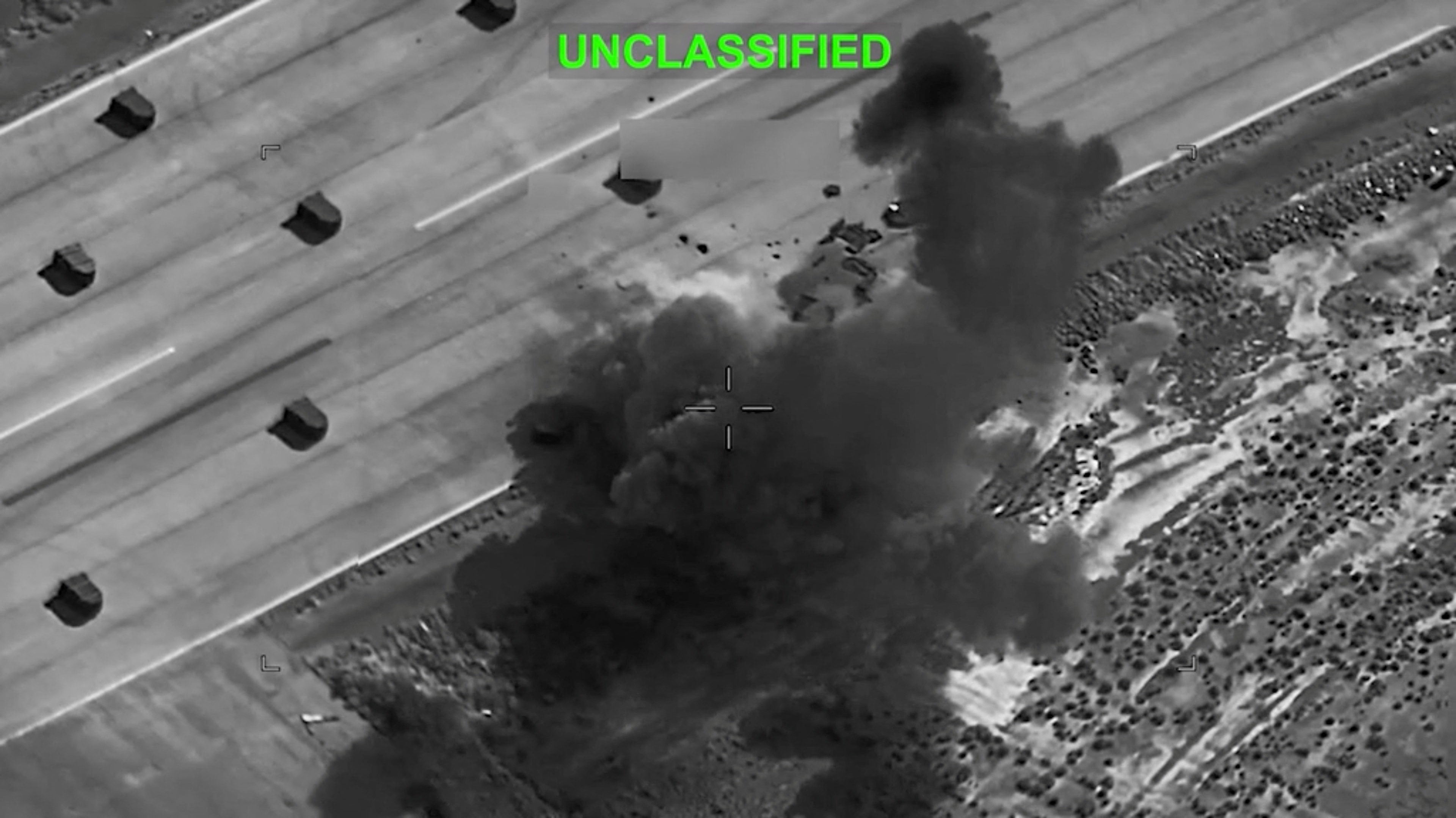 An explosion at an unknown location following what the US military said were strikes on Iranian targets. Photo: US Central Command via Reuters