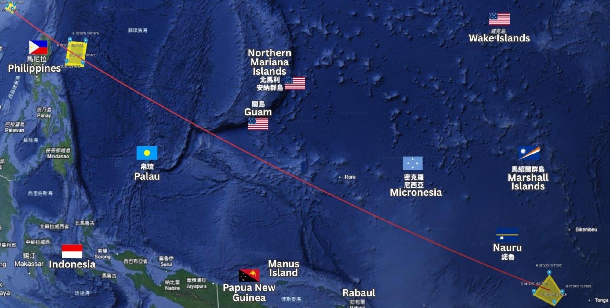Joseph Wu, secretary general of Taiwan’s National Security Council, says this map shows the missile’s path. Photo: X.com/Joseph Wu Joseph Wu, secretary general of Taiwan’s National Security Council, says this map shows the missile’s path. Photo: X.com/Joseph Wu