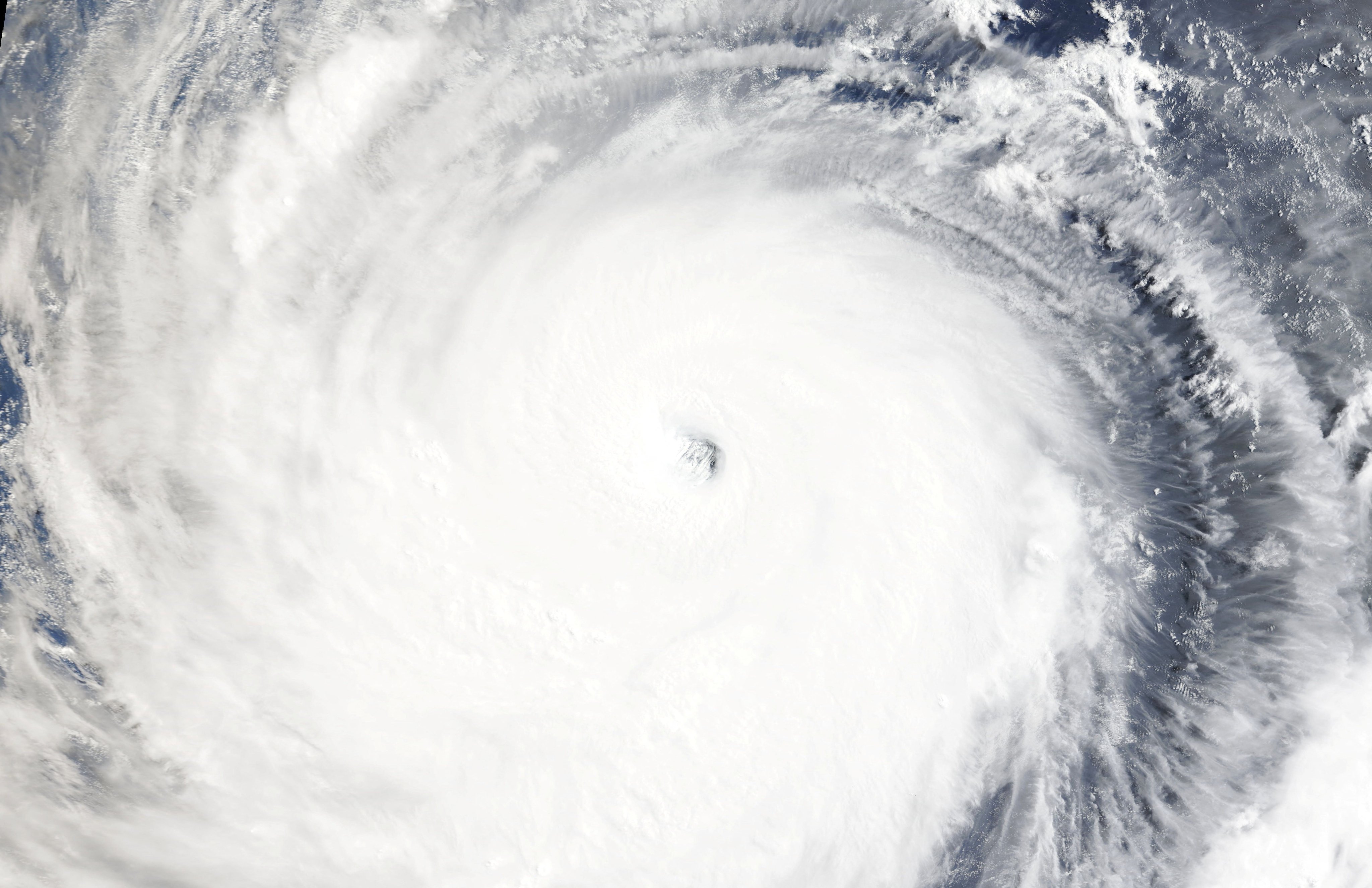 The eye of Typhoon Bavi, which disappeared on Thursday night, as its overall cloud area expanded to around 1.4 million sq km. Photo: Reuters