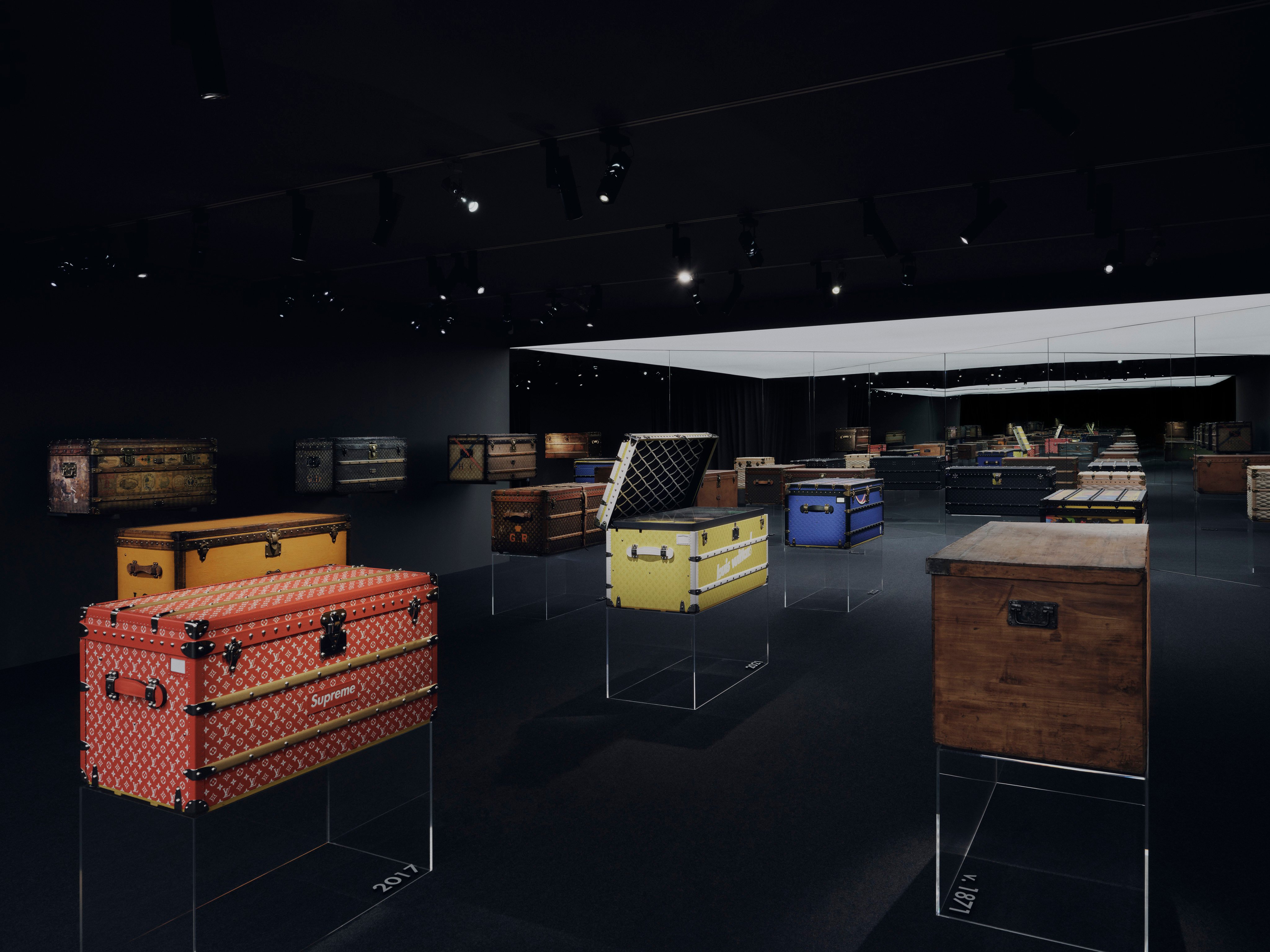 Louis Vuitton trunks through the years, on display at the brand's private museum in Asnières-sur-Seine, on the outskirts of Paris. Photo: Handout