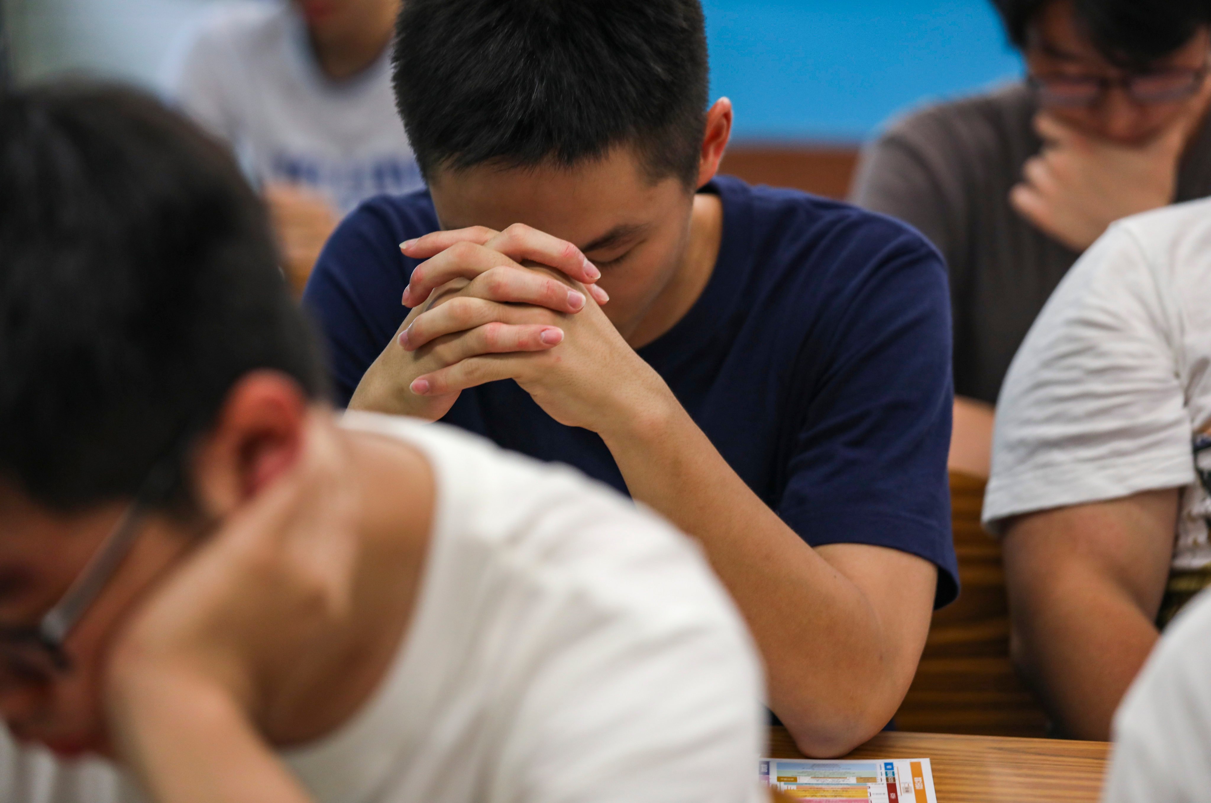 Students wait to receive their DSE results in 2019. Photo: Xiaomei Chen