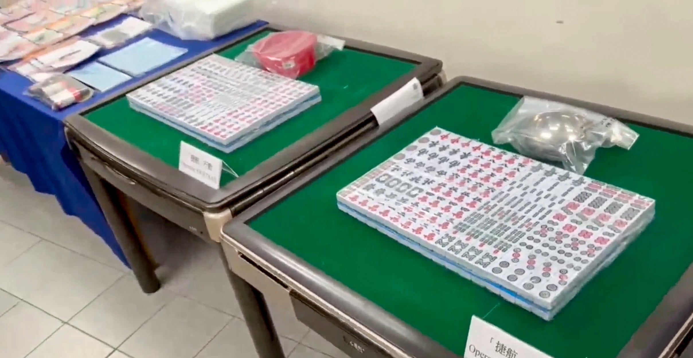 Police say 54 suspects were involved in operating, managing and taking part in illegal gambling. Photo: Handout
