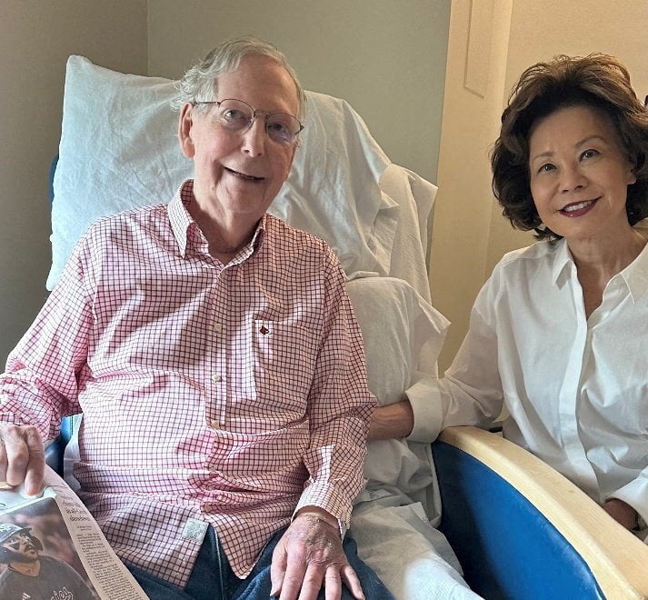 US Senator Mitch McConnell and his wife Elaine Chao. Photo: Office of Senator Mitch McConnell via Reuters