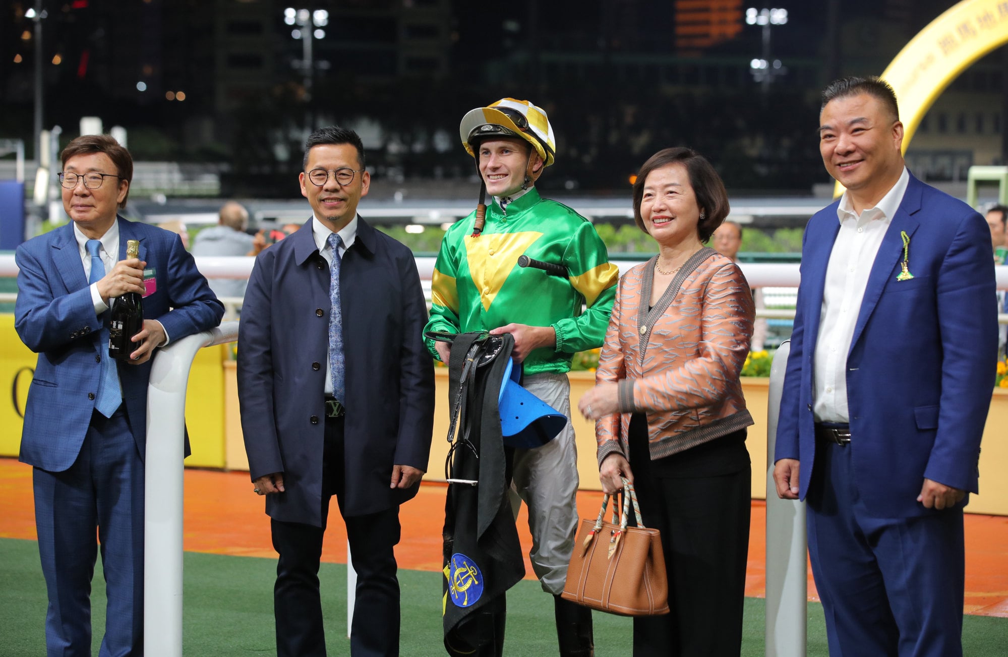 Connections celebrate the win of Bottomuptgoether at Happy Valley. Connections celebrate the win of Bottomuptgoether at Happy Valley.