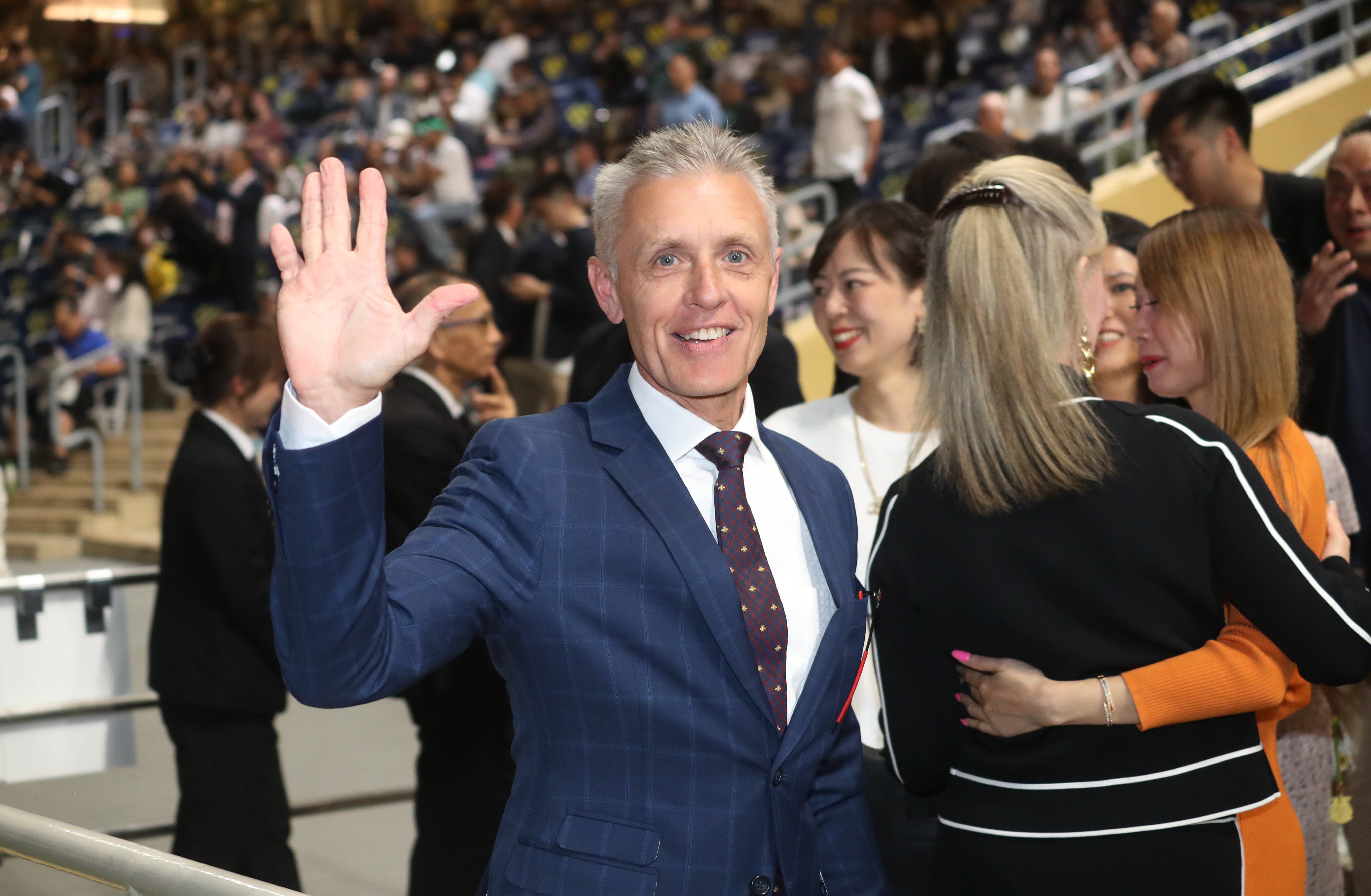 Mark Newnham celebrates his Happy Valley five-timer in March. Photos: Kenneth Chan