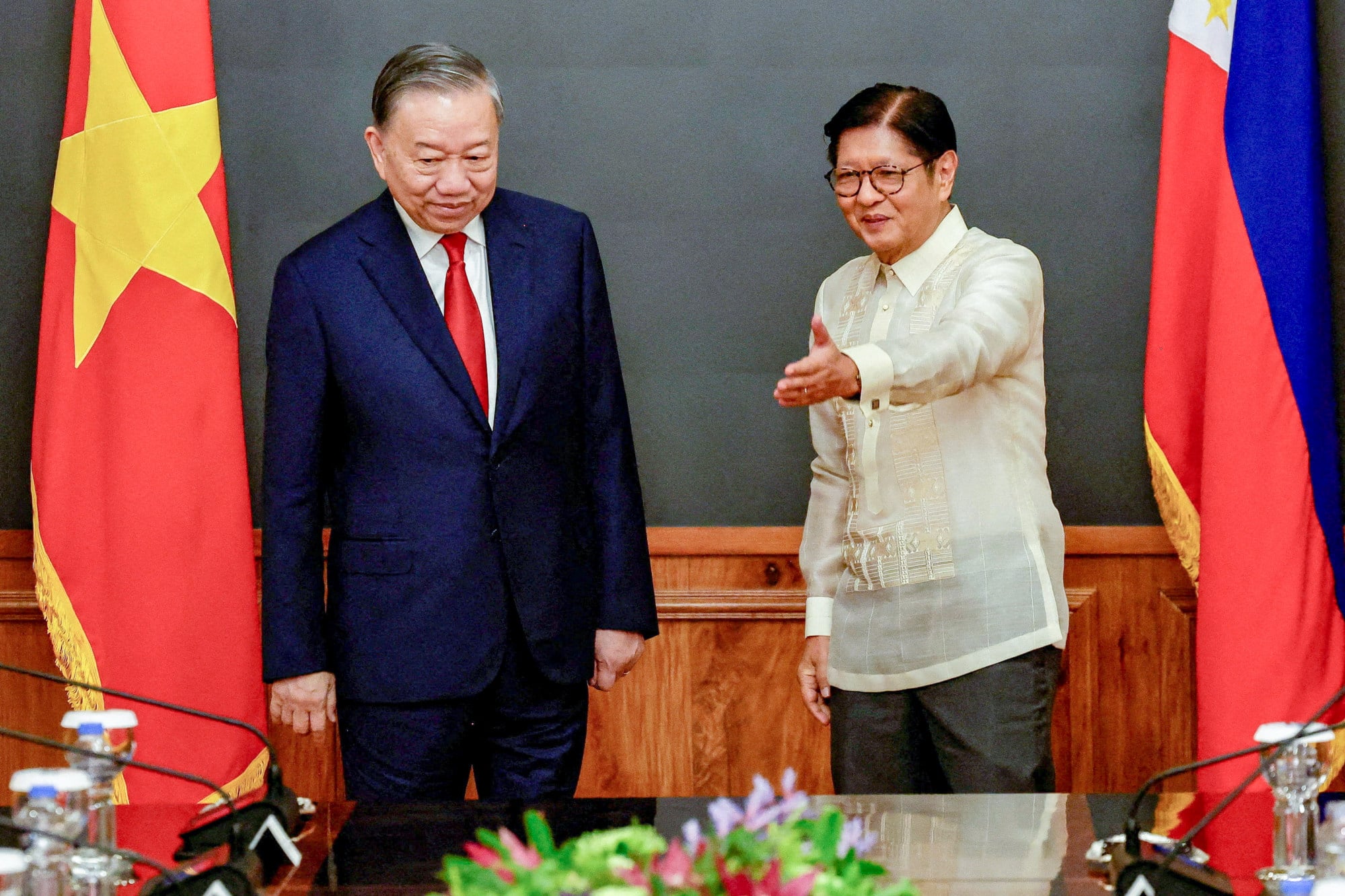 Philippine President Ferdinand Marcos Jnr (right) and Vietnamese President To Lam meet at Malacanang presidential palace in Manila on June 1. Photo: Reuters Philippine President Ferdinand Marcos Jnr (right) and Vietnamese President To Lam meet at Malacanang presidential palace in Manila on June 1. Photo: Reuters