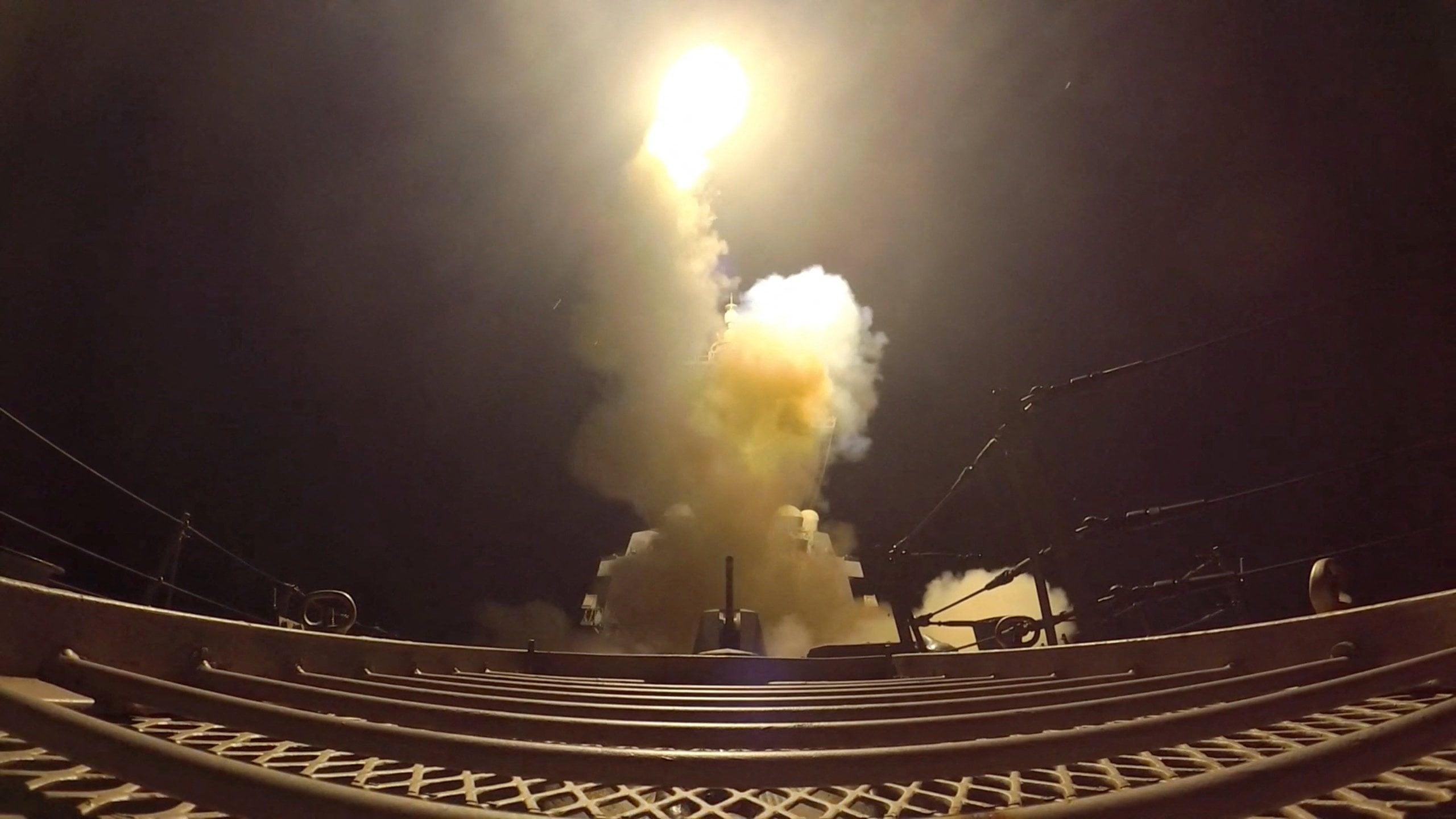 A projectile is fired during what US Central Command said were strikes against Iranian military targets, in an image taken from video released on July 12. Photo: CENTCOM via Reuters