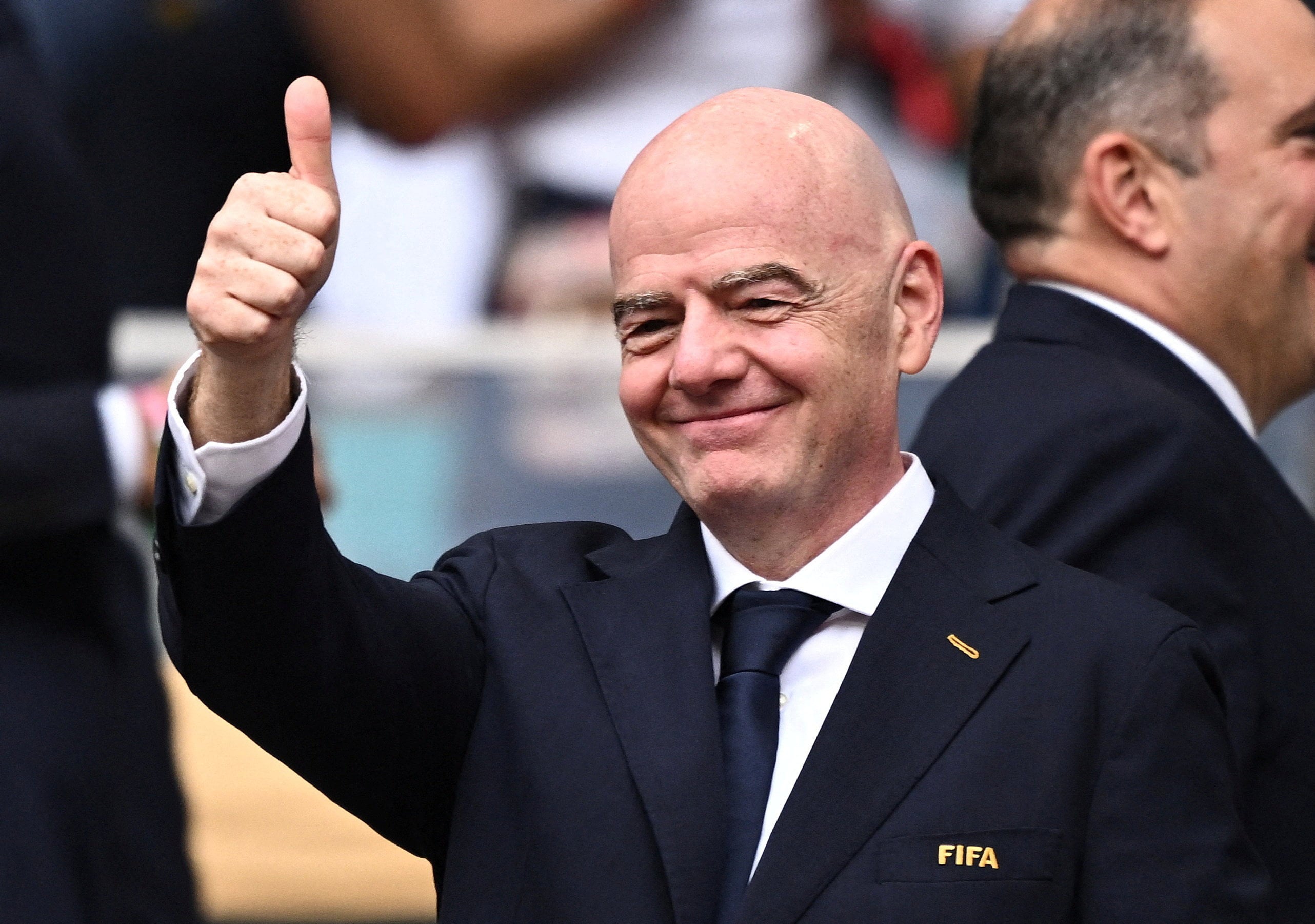 Fifa president Gianni Infantino in the stands before the Norway v England match at the World Cup. Photo: Reuters