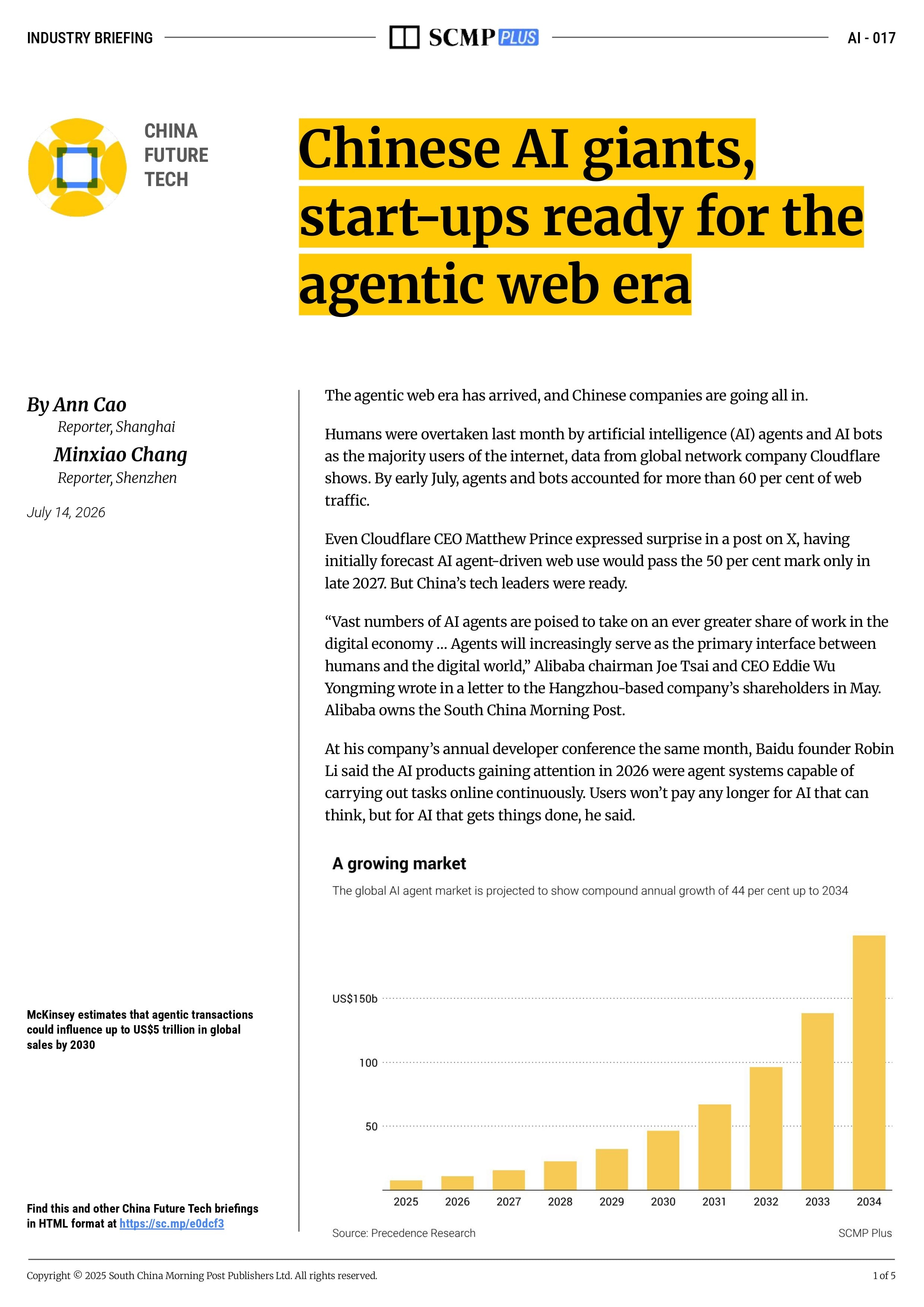 Chinese AI giants, start-ups ready for the agentic web era