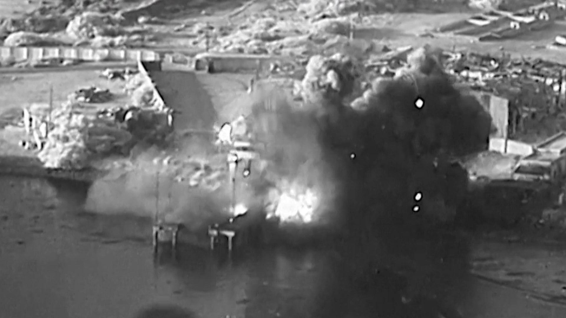Iran’s Islamic Revolutionary Guard Corps targeted US facilities in the region and two UAE tankers travelling through the strait