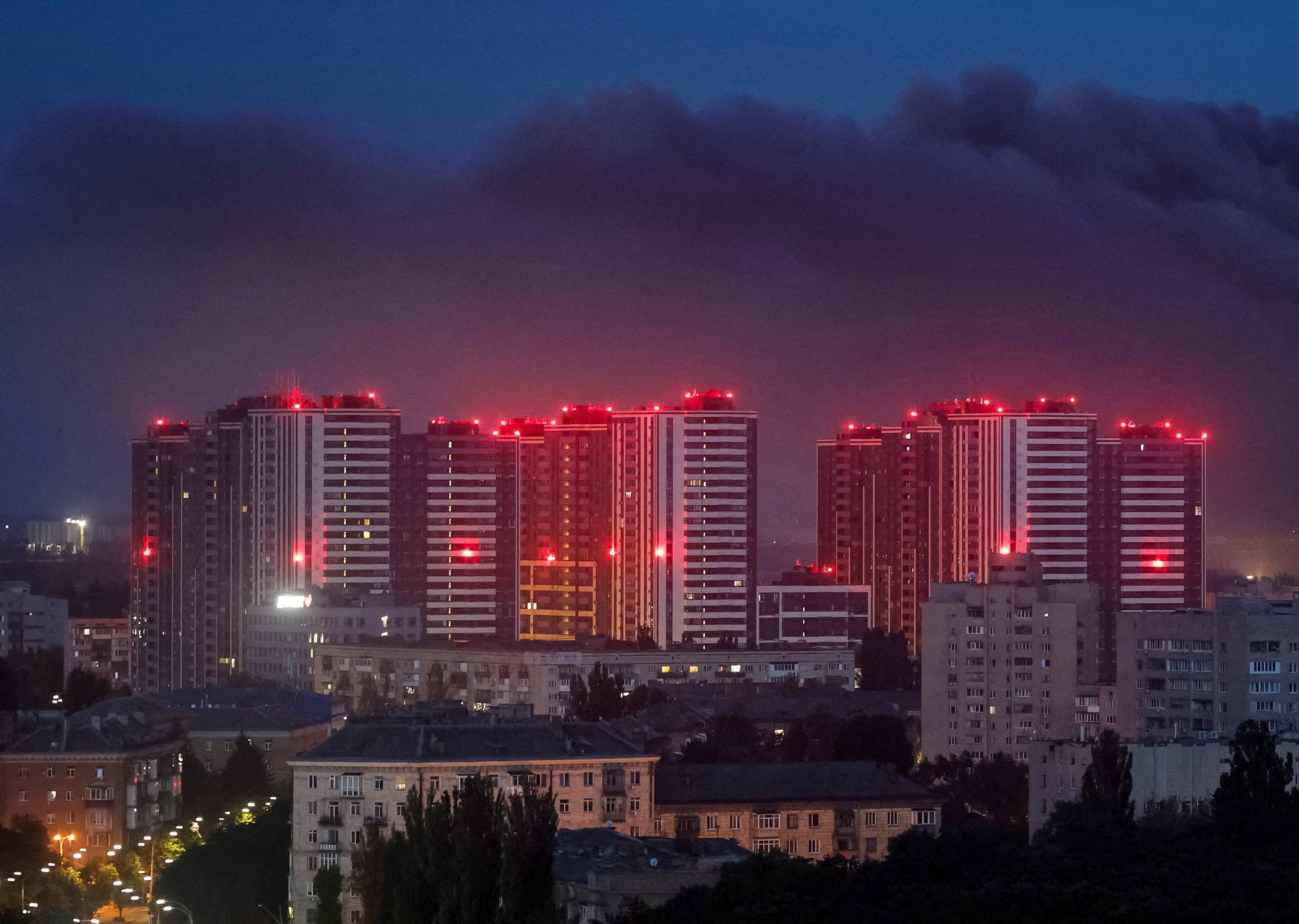 Kyiv, Ukraine during a Russian aerial attack on July 11. Photo: Reuters