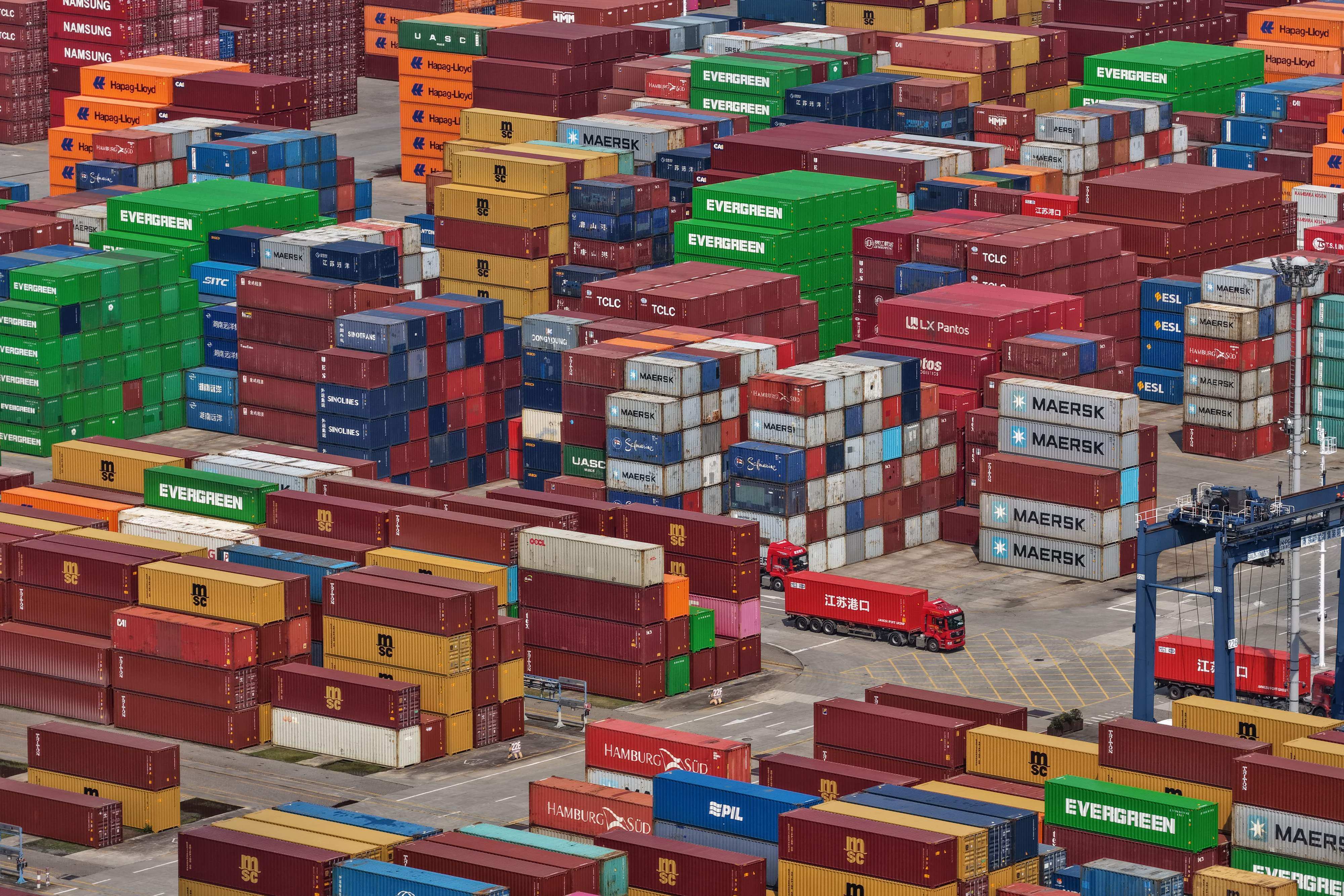 Containers at a port in Nanjing in China’s Jiangsu province. Photo: AFP