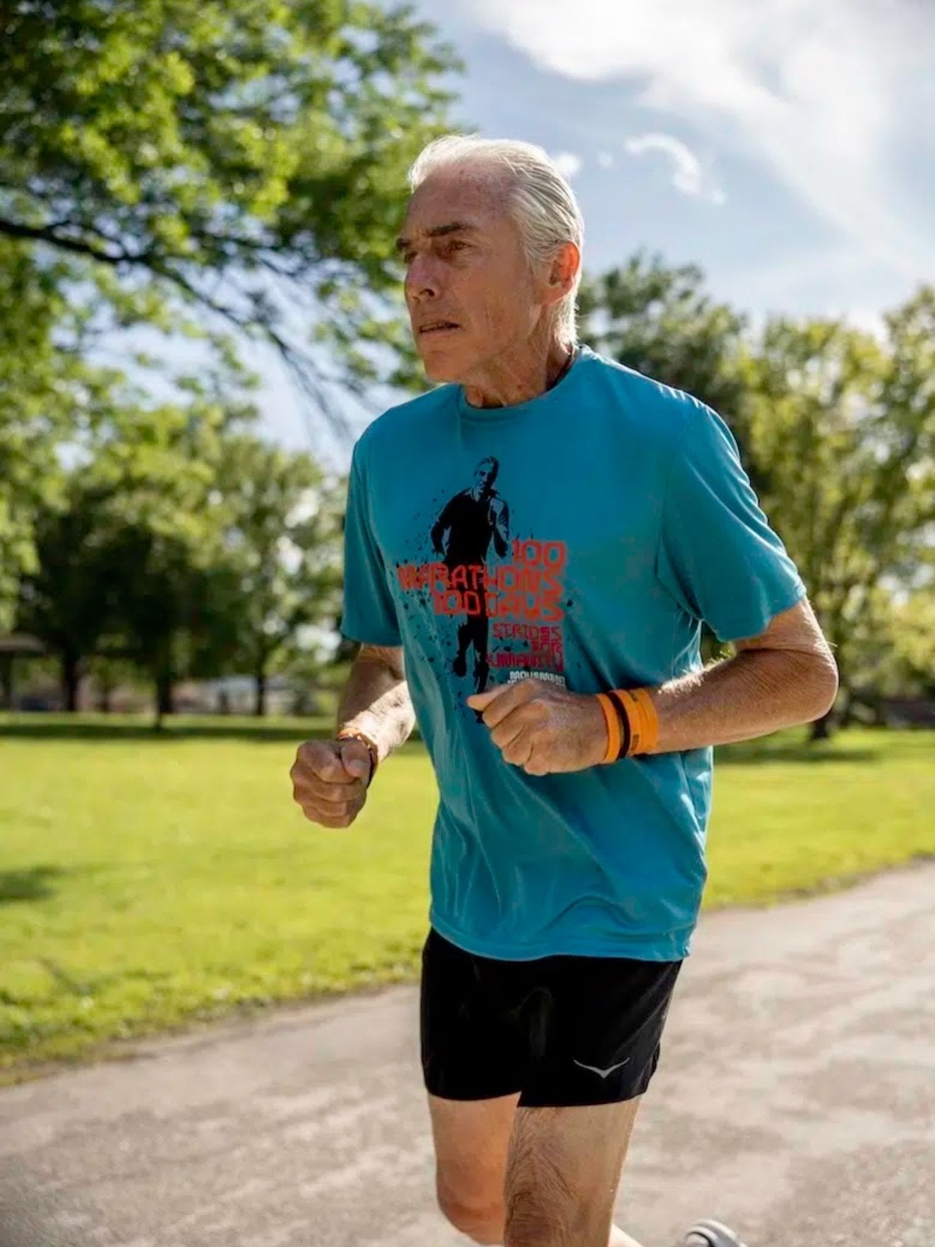 Grogin during his 100-day challenge, in the US state of Missouri. Photo: Instagram/runlarryrun26